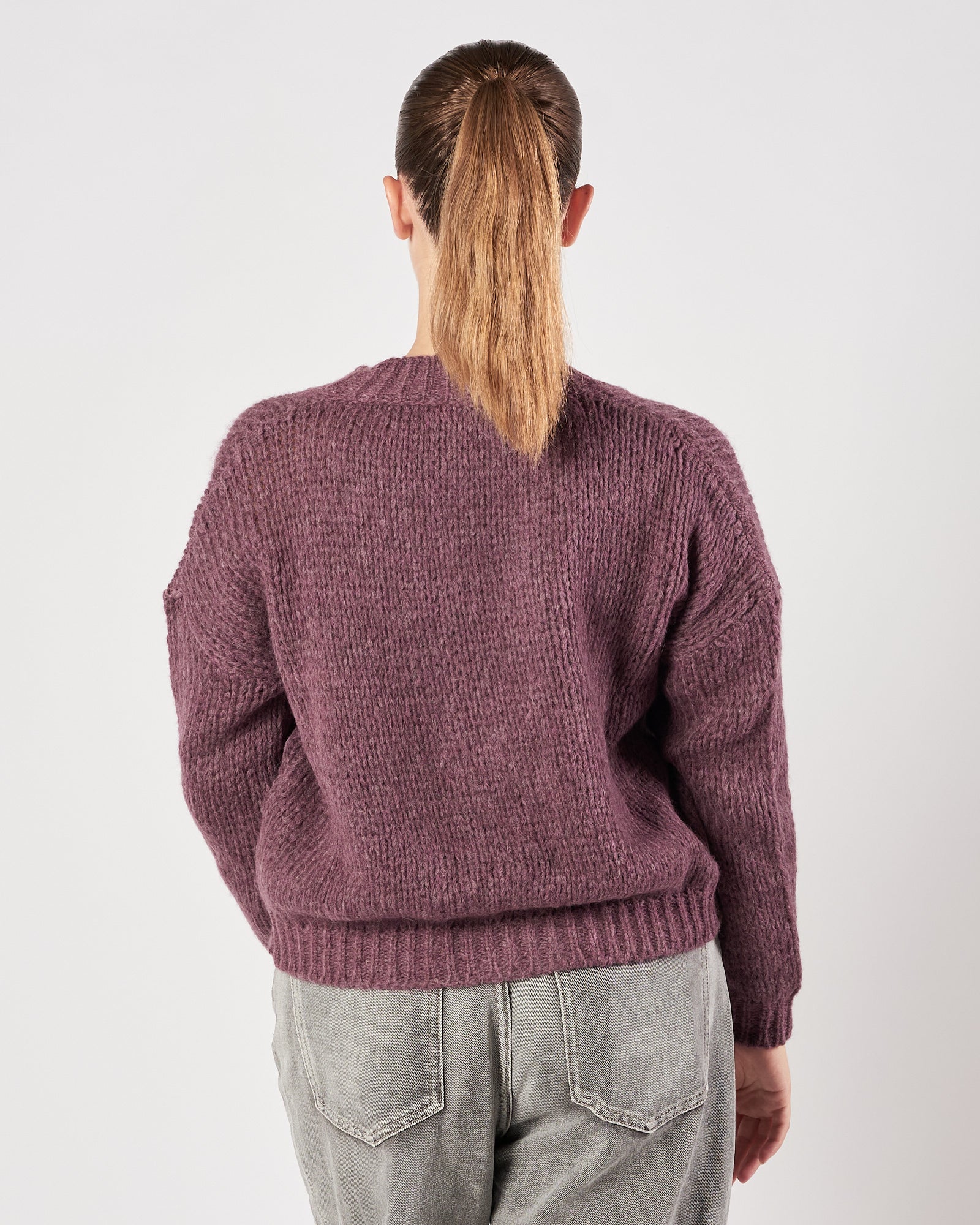 Cardigan Roberto Collina scollo bordeaux