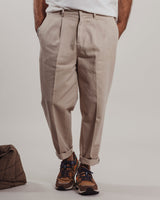 Pantalone Bonheur con pences beige