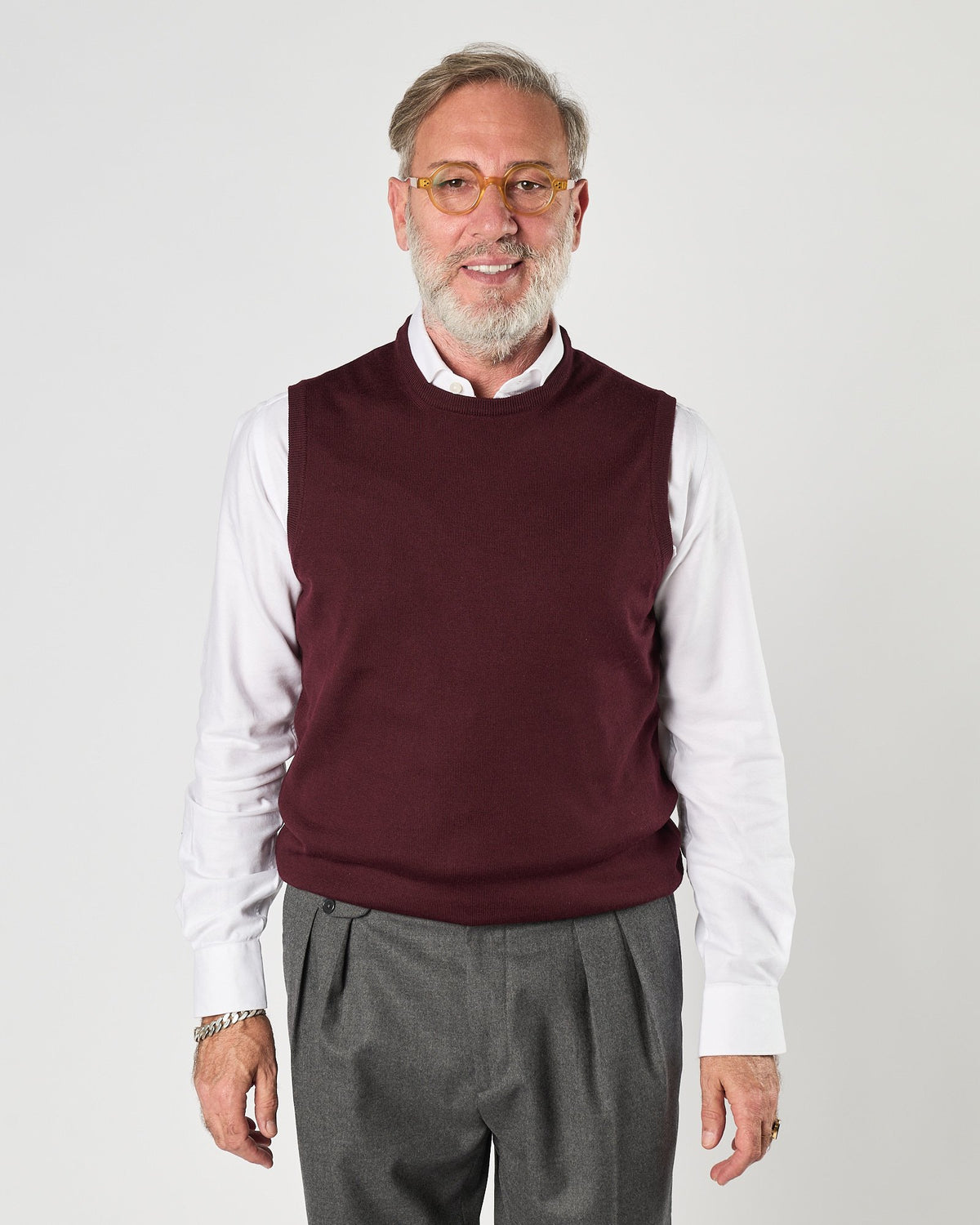 Gilet A|STORE in maglia bordeaux