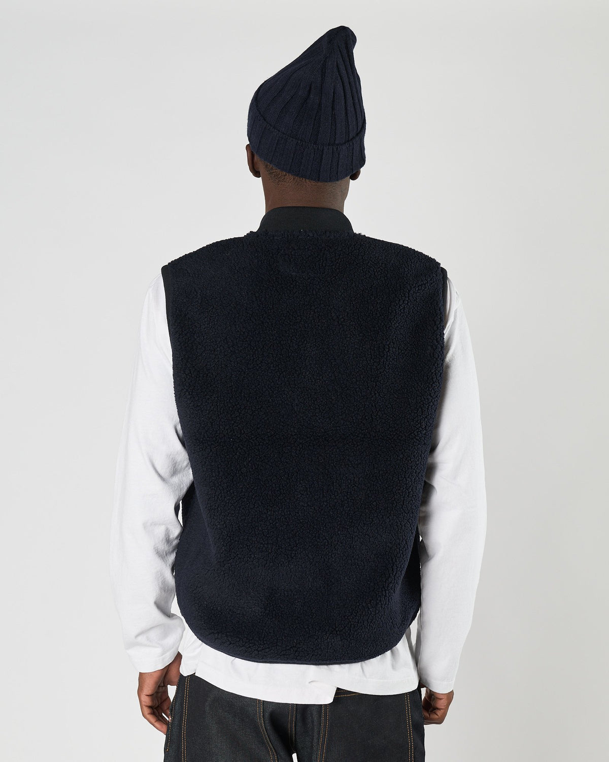 Gilet Bl'ker in pile tessuto teddy blu