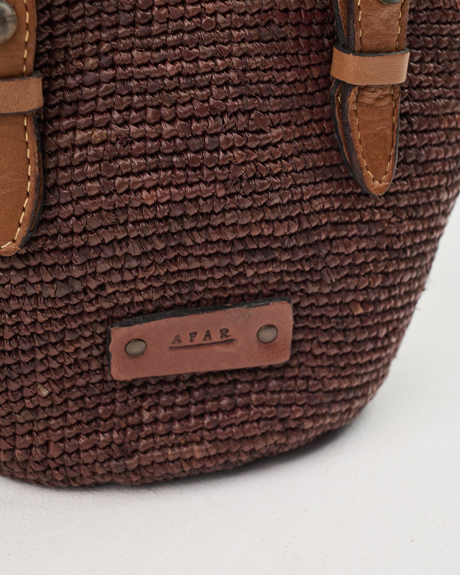 Borsa  Afar in rafia naturale intrecciata ebony