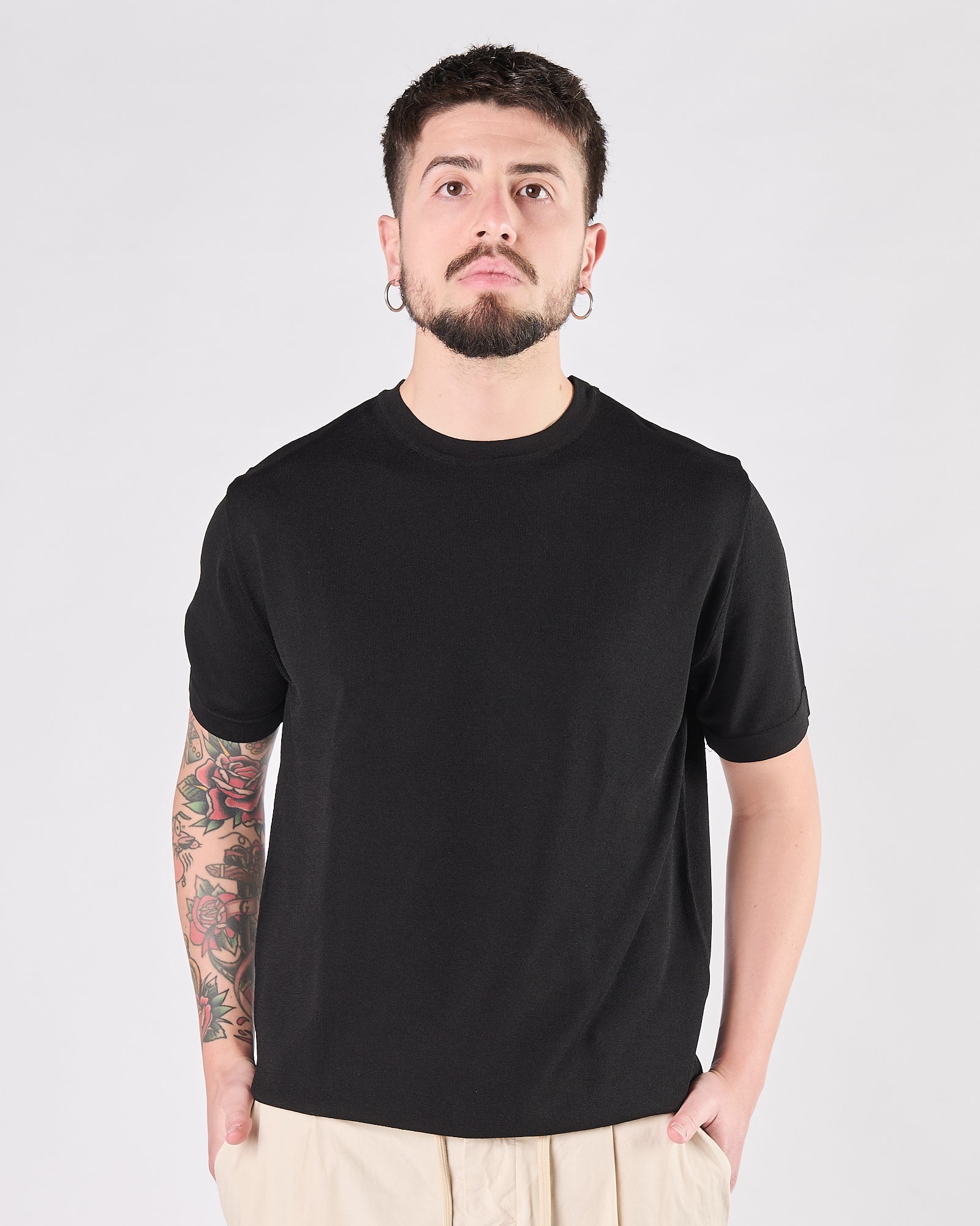 Maglia Aimé in maglia manica corta nera