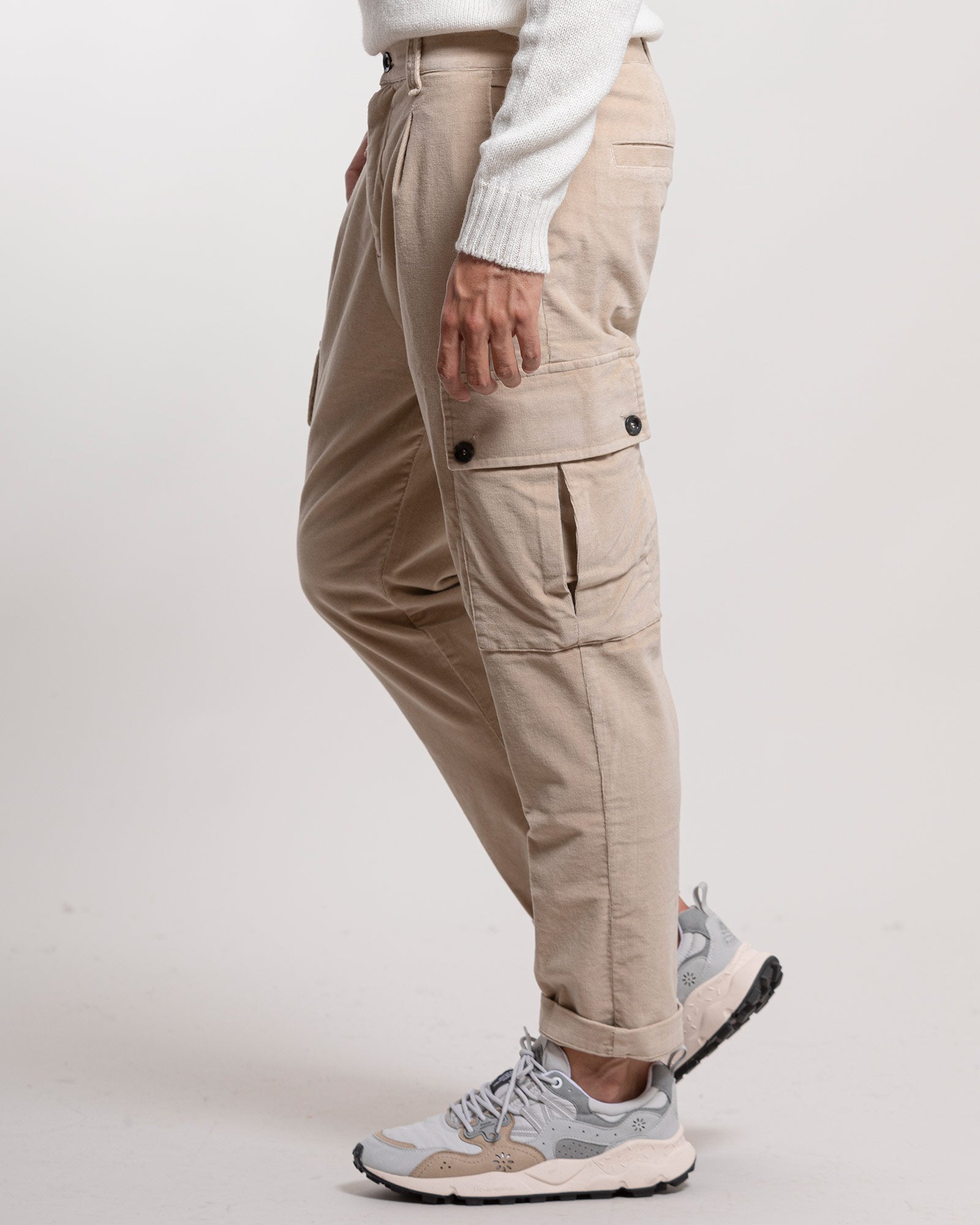 Pantalone Officina36 tasconato in velluto beige