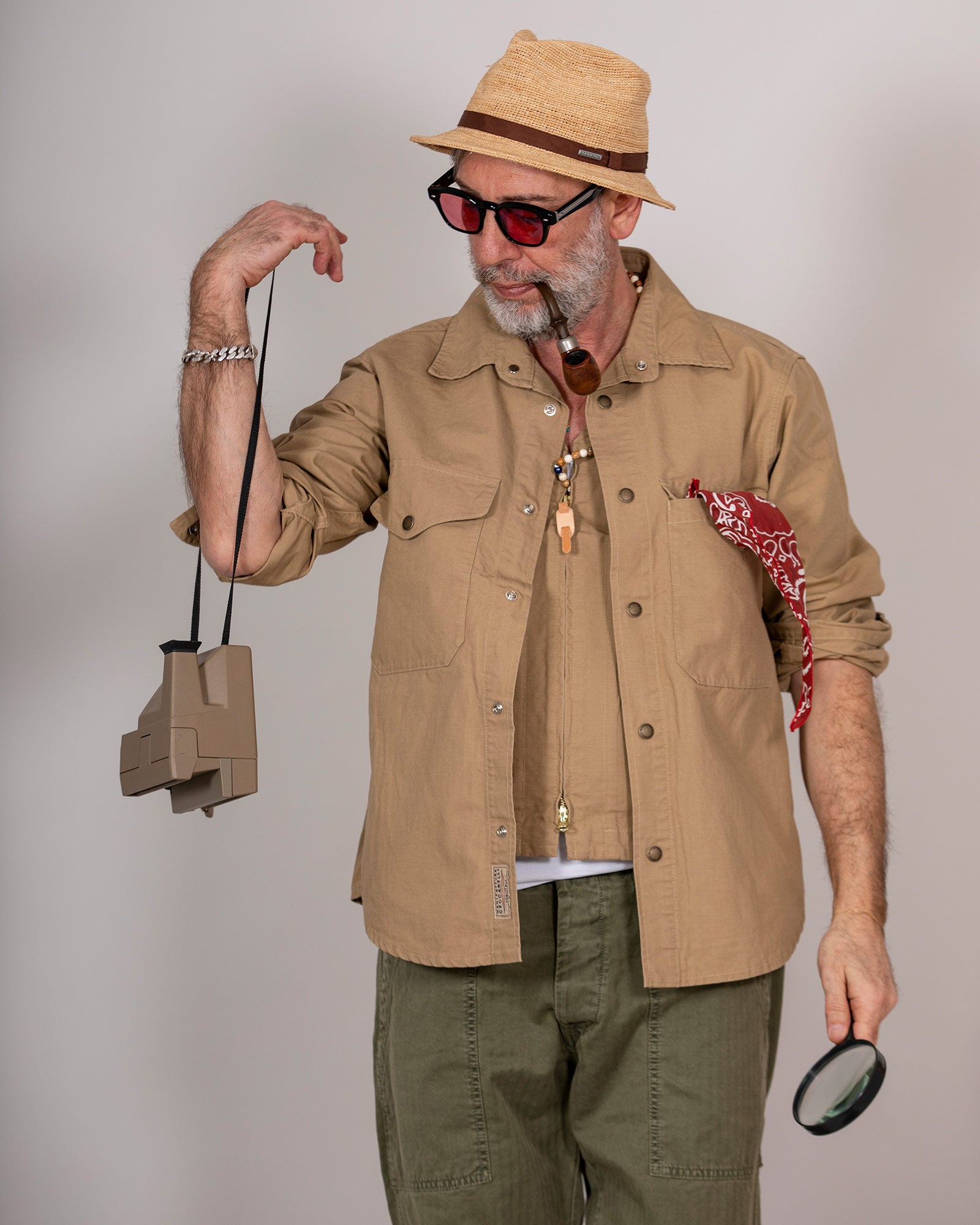 Giacca camicia Manifatture Ceccarelli in cotone cammello