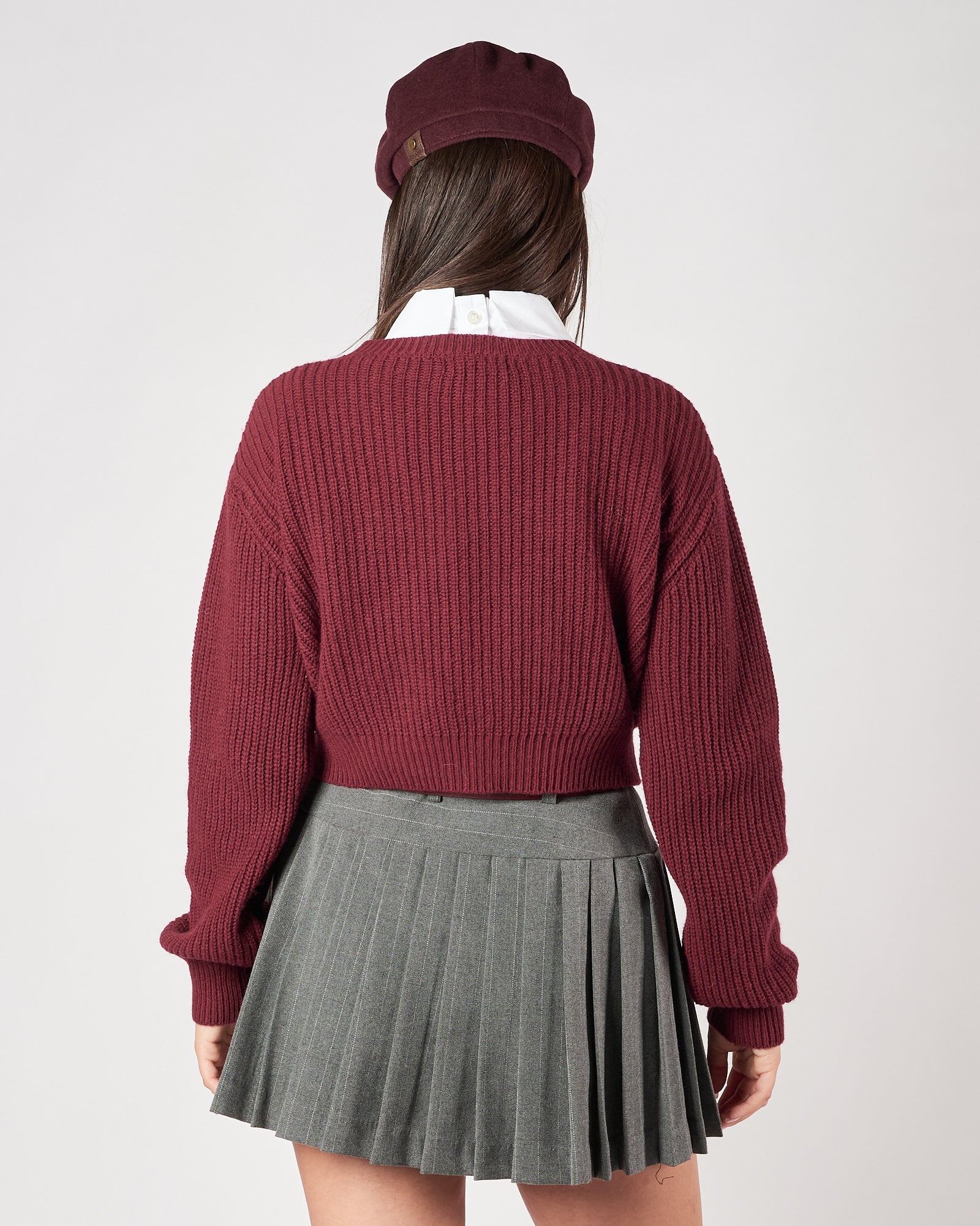 Maglia Marc Ellis girocollo corta bordeaux con logo