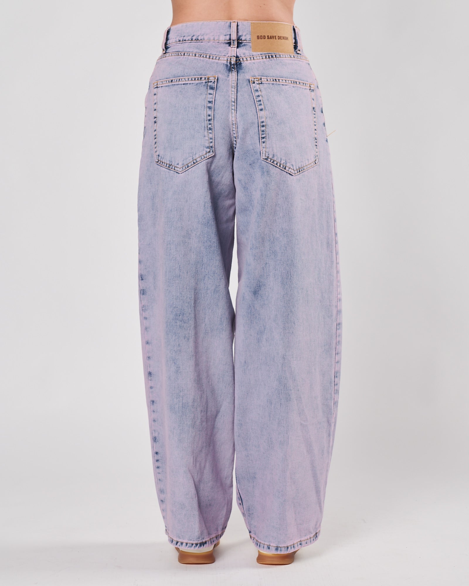 Jeans God Save Denim morbido lilla