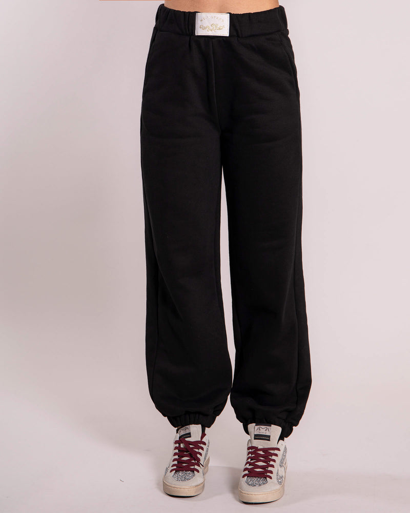 Pantalone Weili Zheng in felpa nero