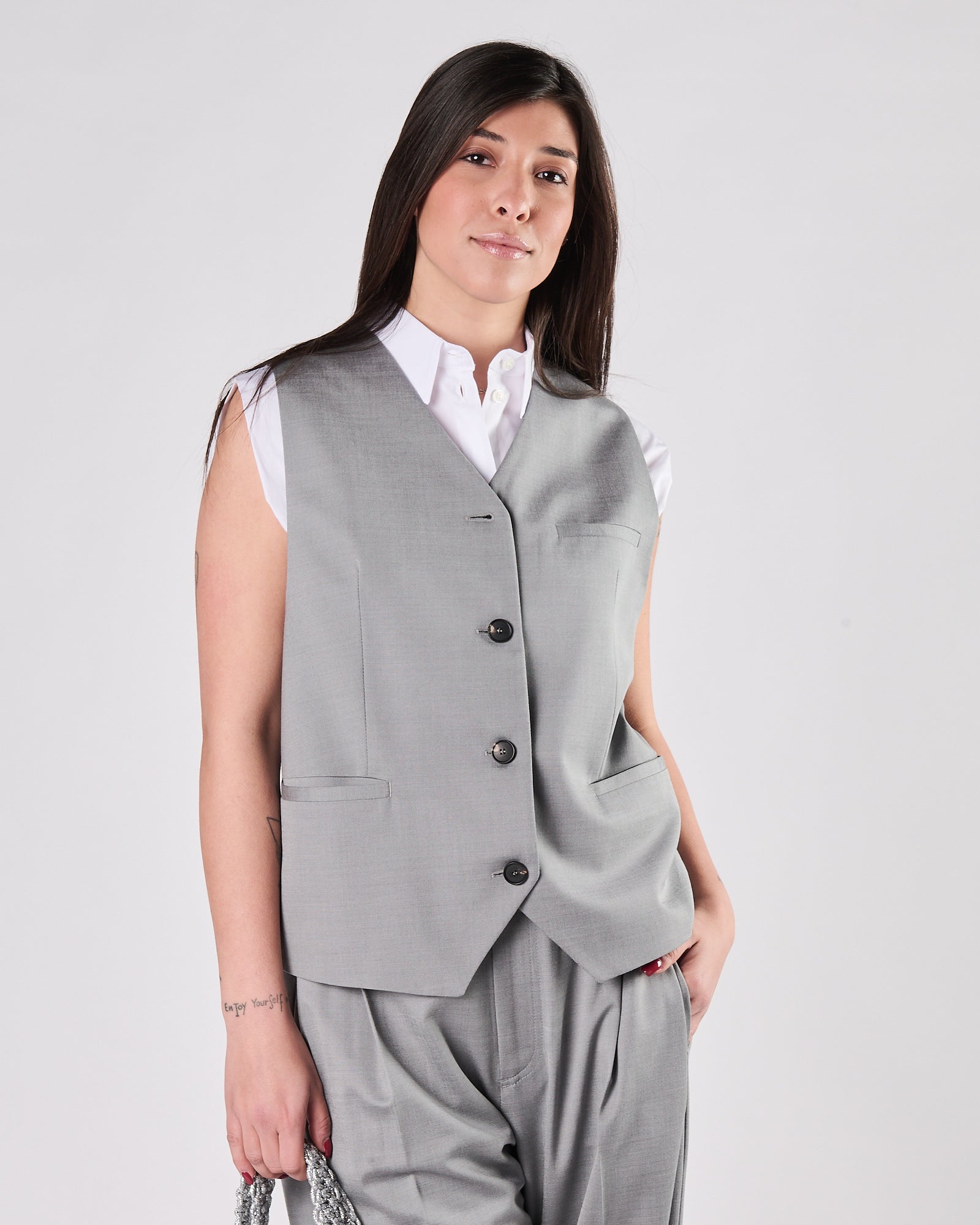 Gilet Tela9 over grigio chiaro
