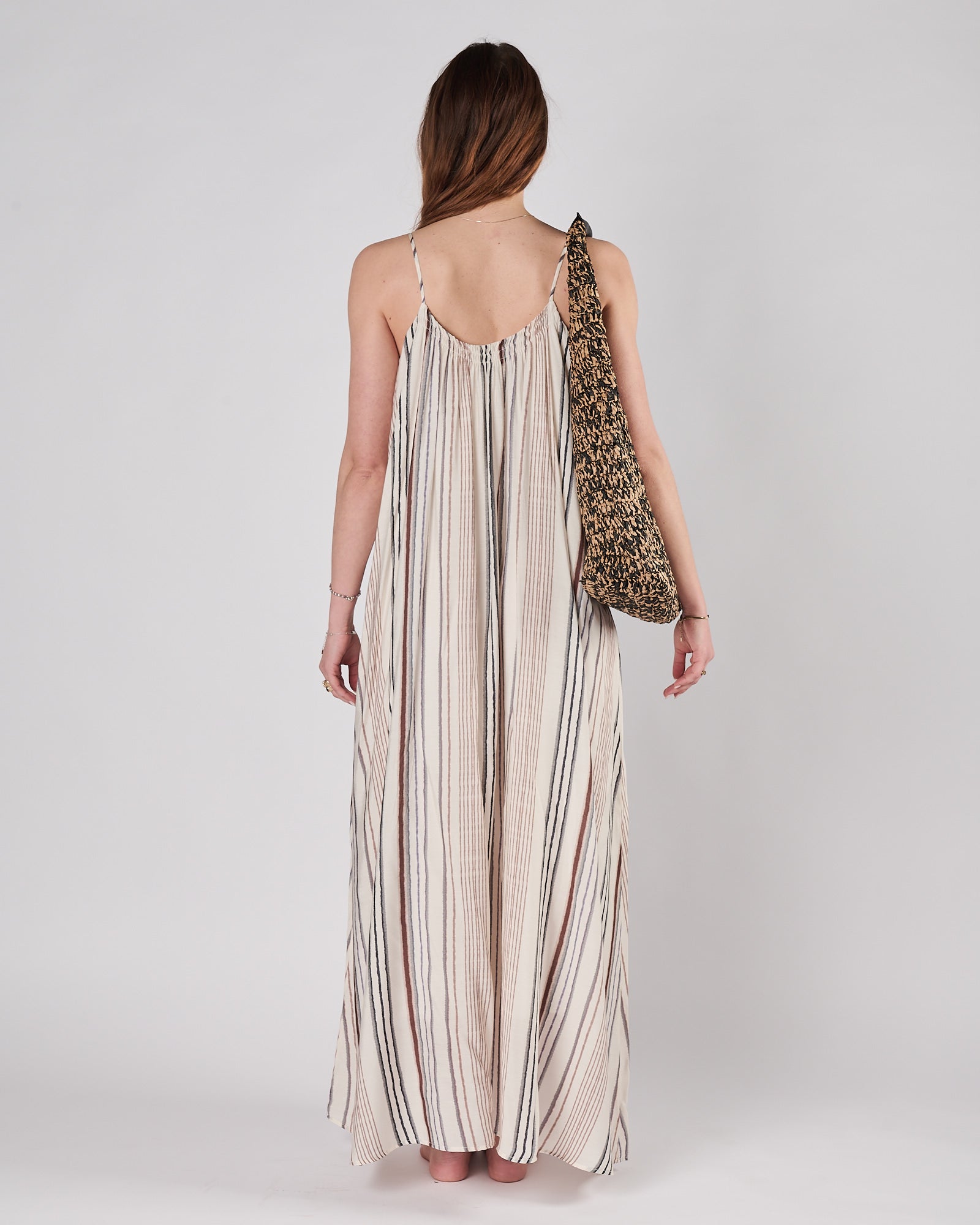 Abito Eleh fanatasia a righe lungo scivolato