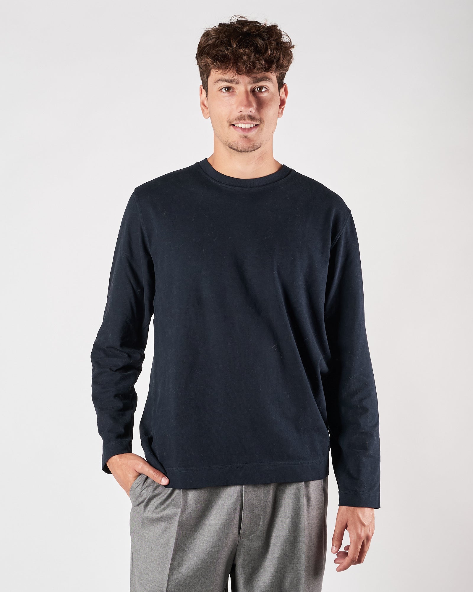 Maglia Bl'ker girocollo maniche lunghe navy