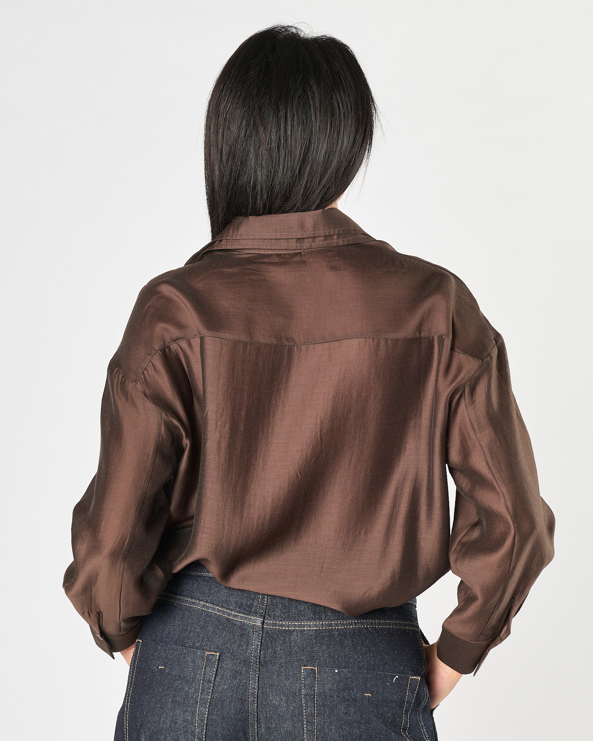 Camicia Eleh fluida cioccolato