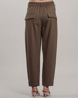 Pantalone Tela con elastico in vita taupe