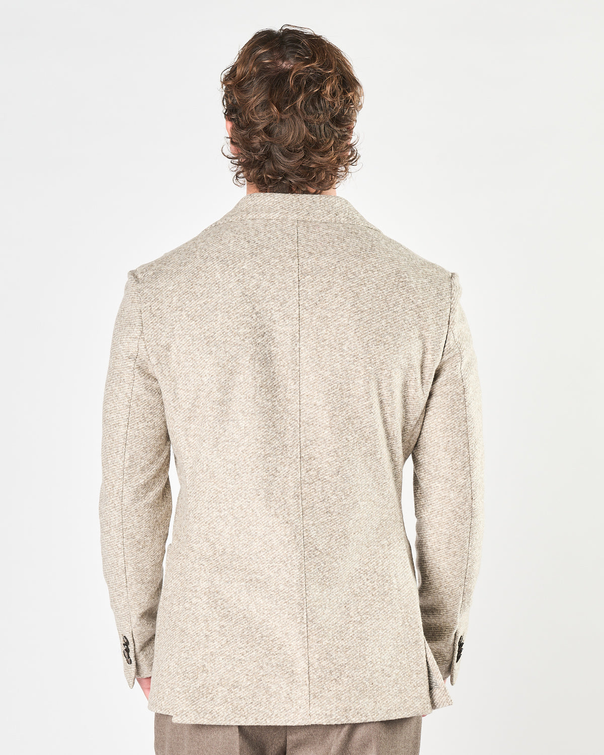 Giacca Lbm1911 doppio petto grigio melange beige