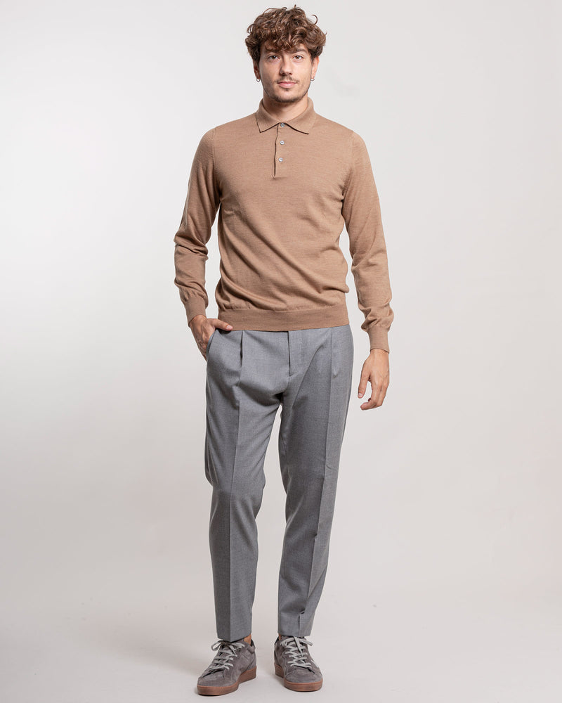 Polo Aimé in maglia beige