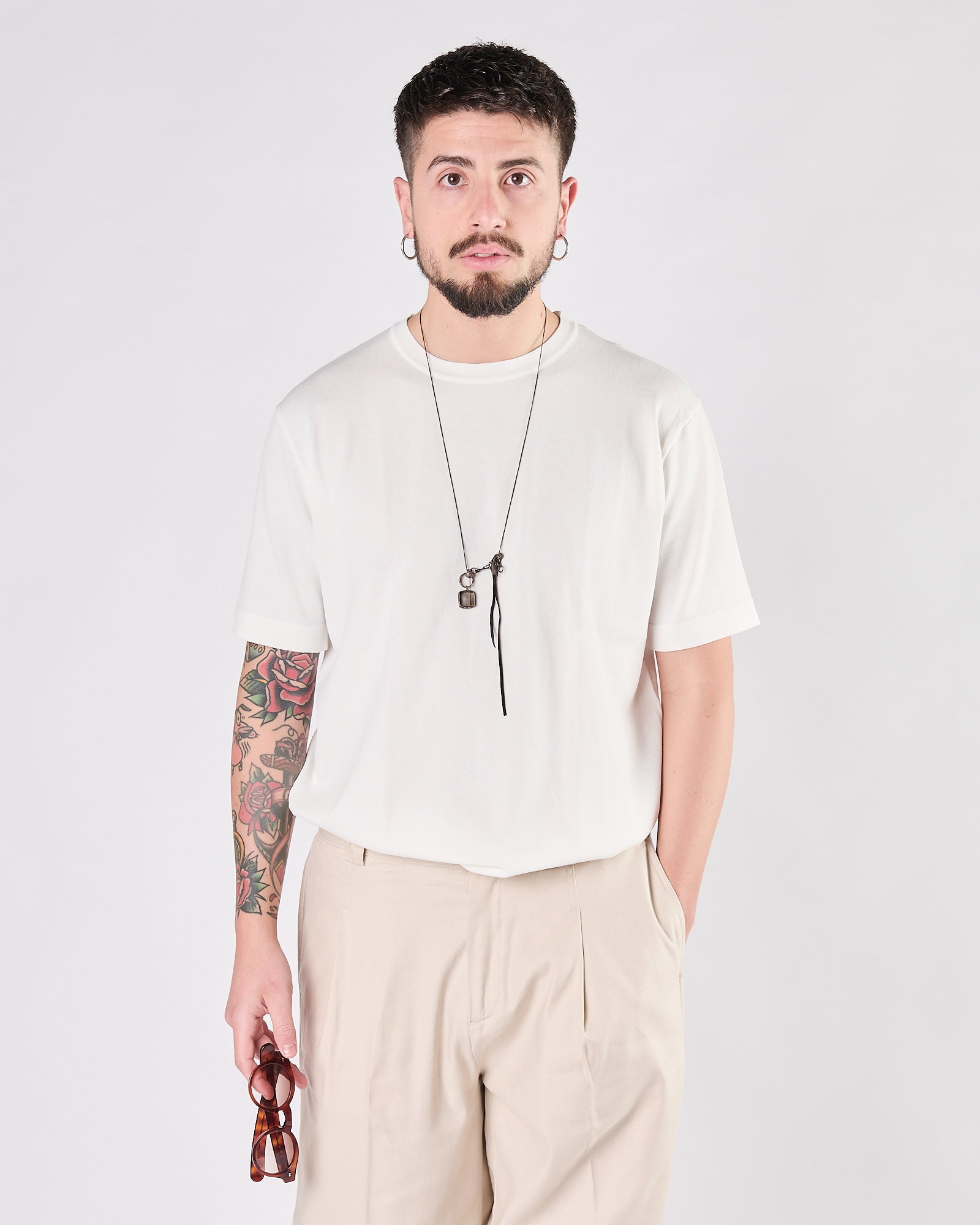 Maglia Aimé in maglia manica corta latte