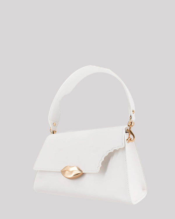 Borsa House of Florence bianca VENUS Bite Flap Bag