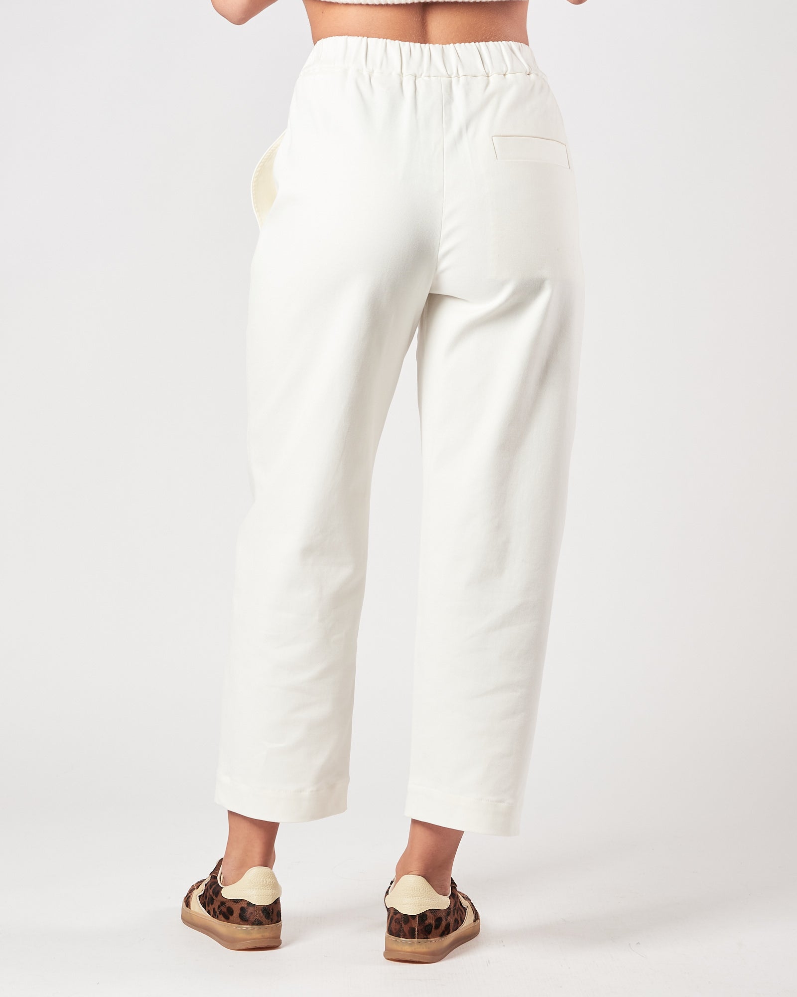 Pantalone Tela9 con elastico in vita panna
