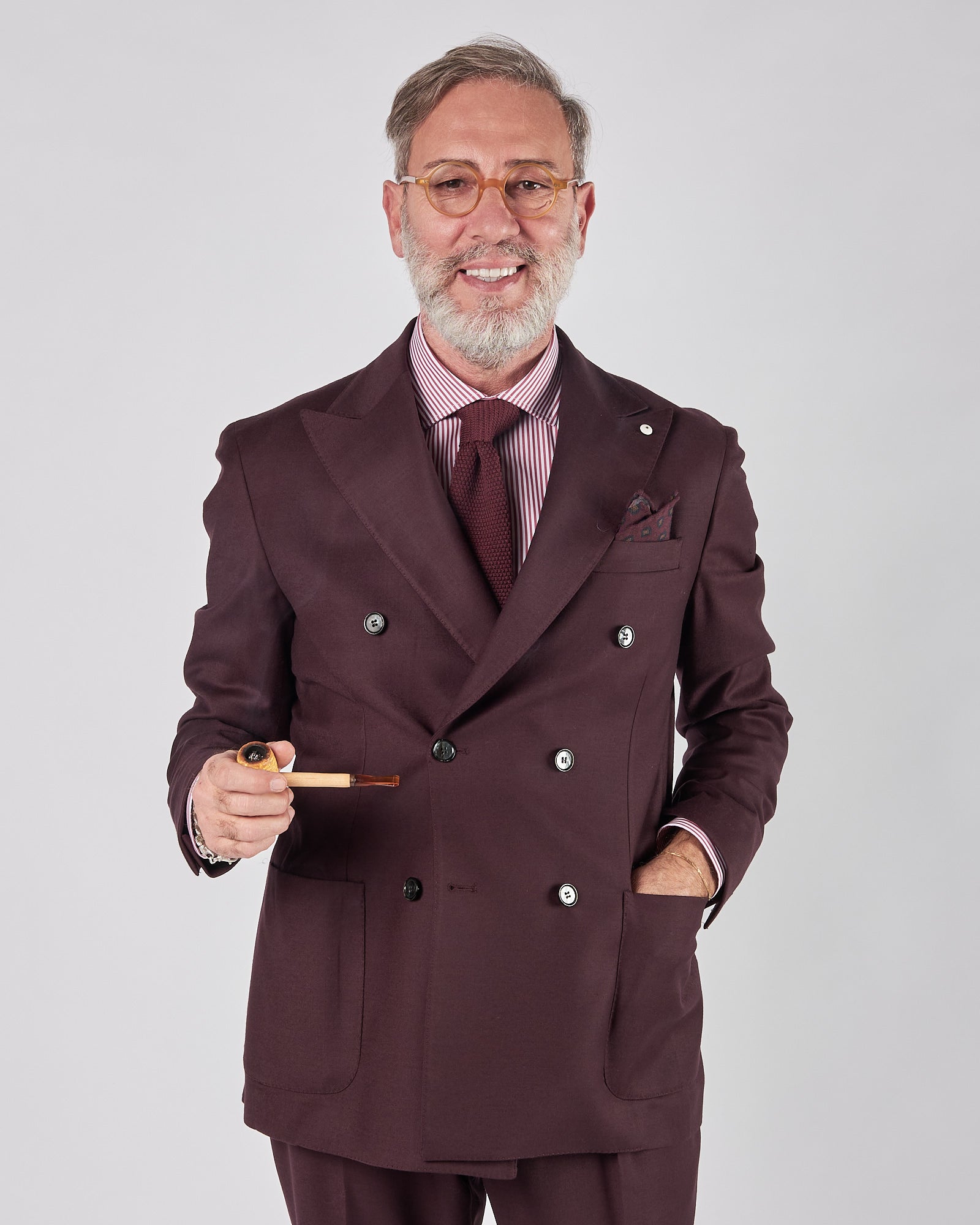 Abito Lbm1911 doppio petto burgundy