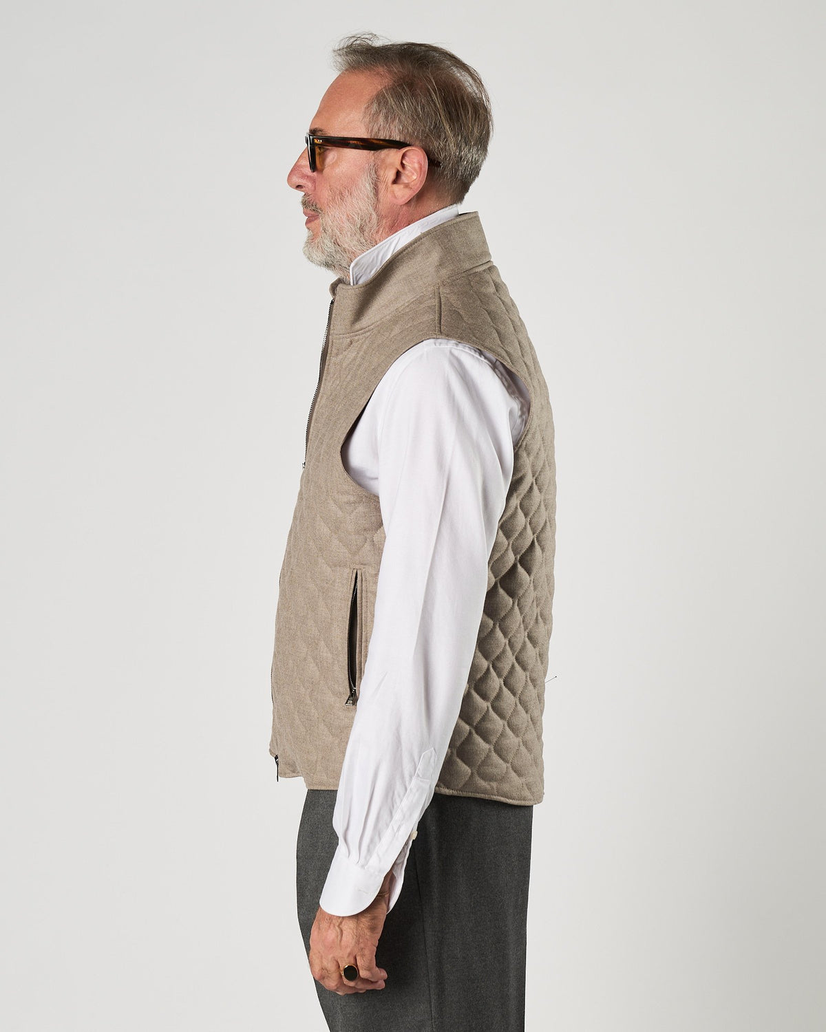Gilet Tagliatore trapuntato beige