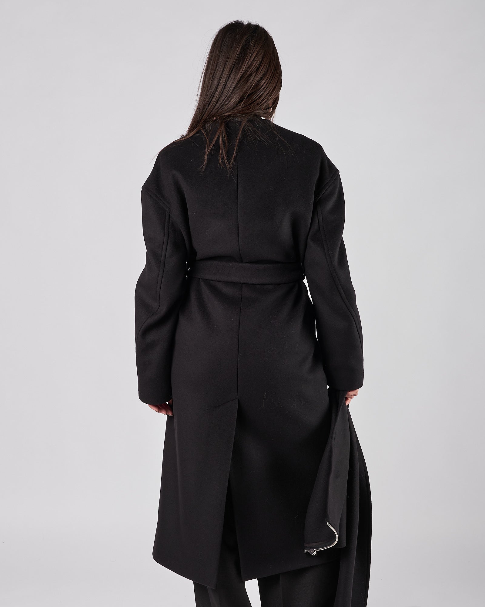 Cappotto Tela9  con mantella nero