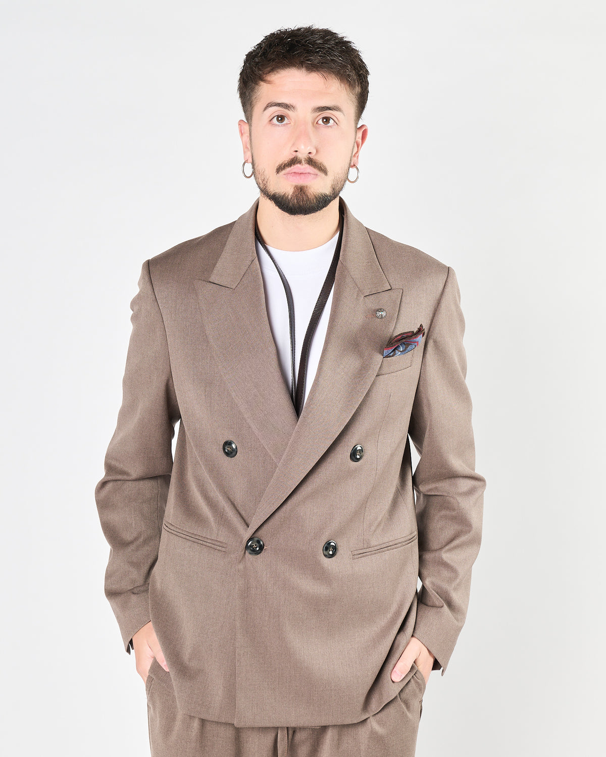 Giacca Officina36 doppio petto fango