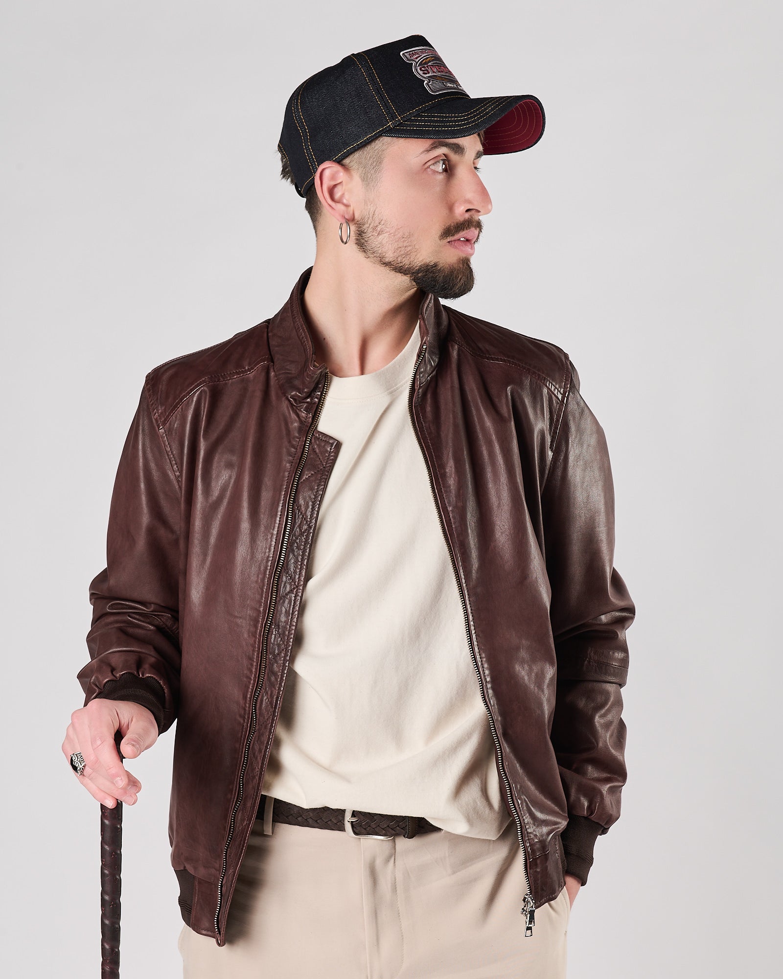 Giacchetto D'amico in pelle moro