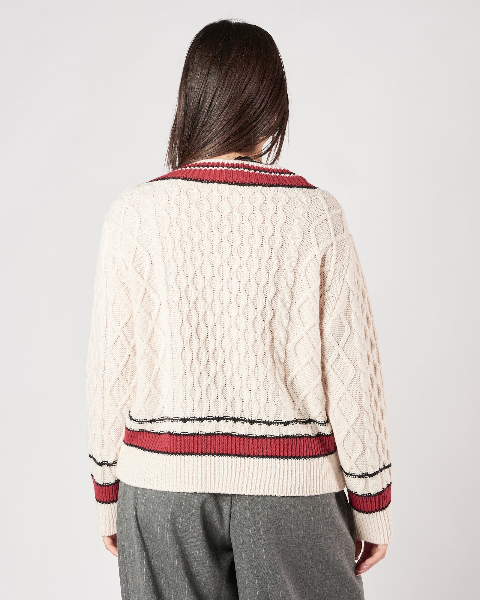 Maglia Marc Ellis scollo v panna e rossa