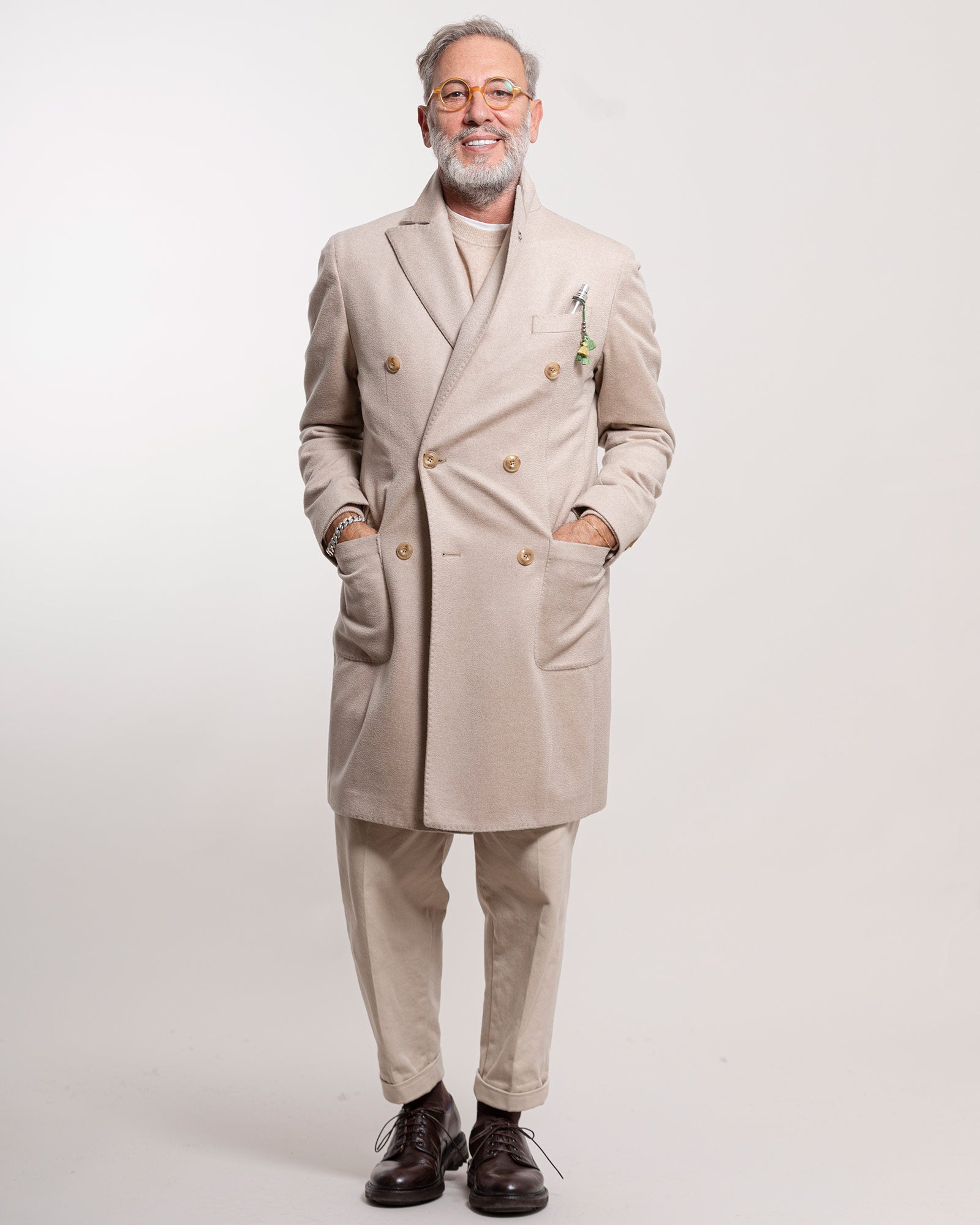 Cappotto Lbm1911 doppio petto beige