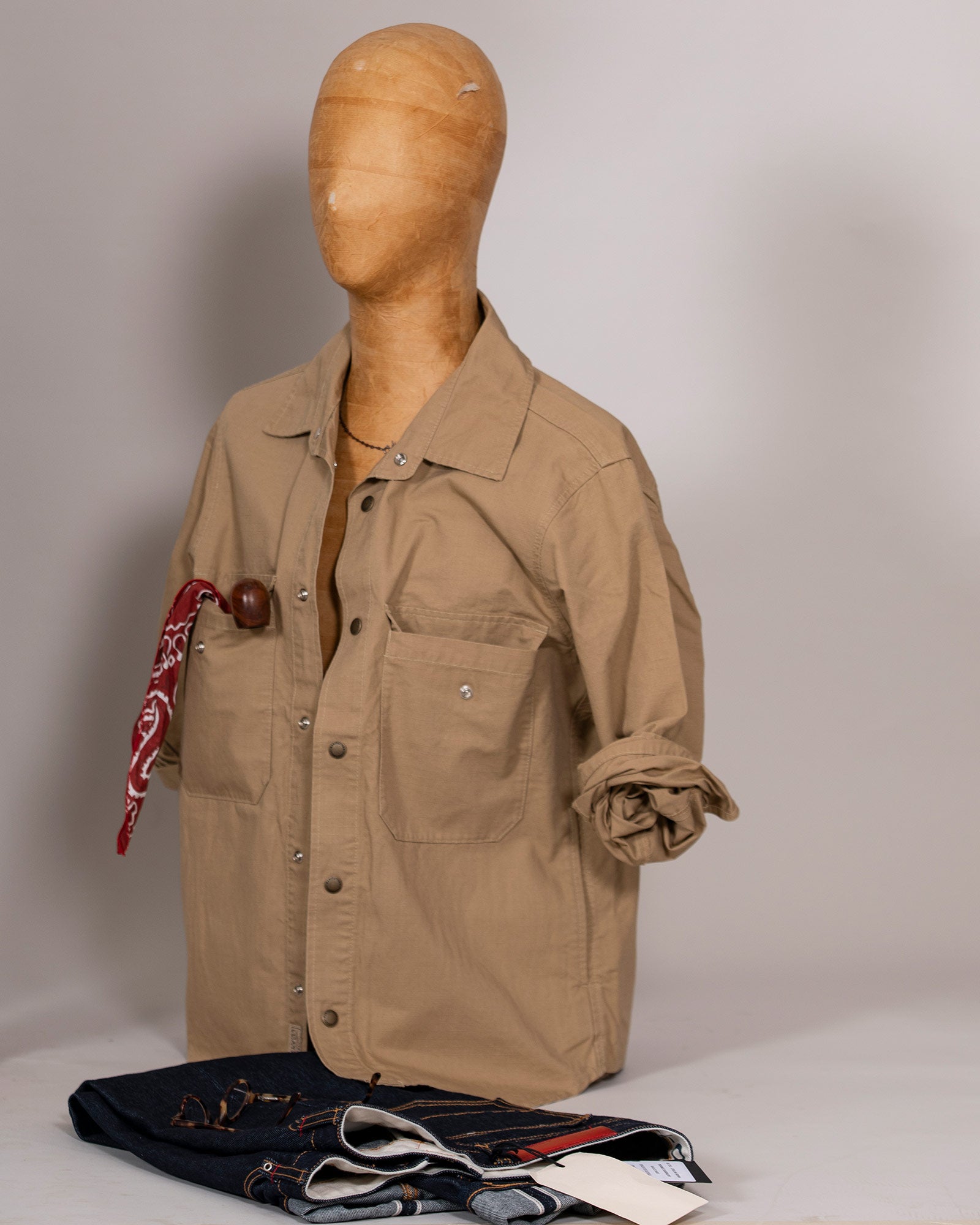 Giacca camicia Manifatture Ceccarelli in cotone cammello