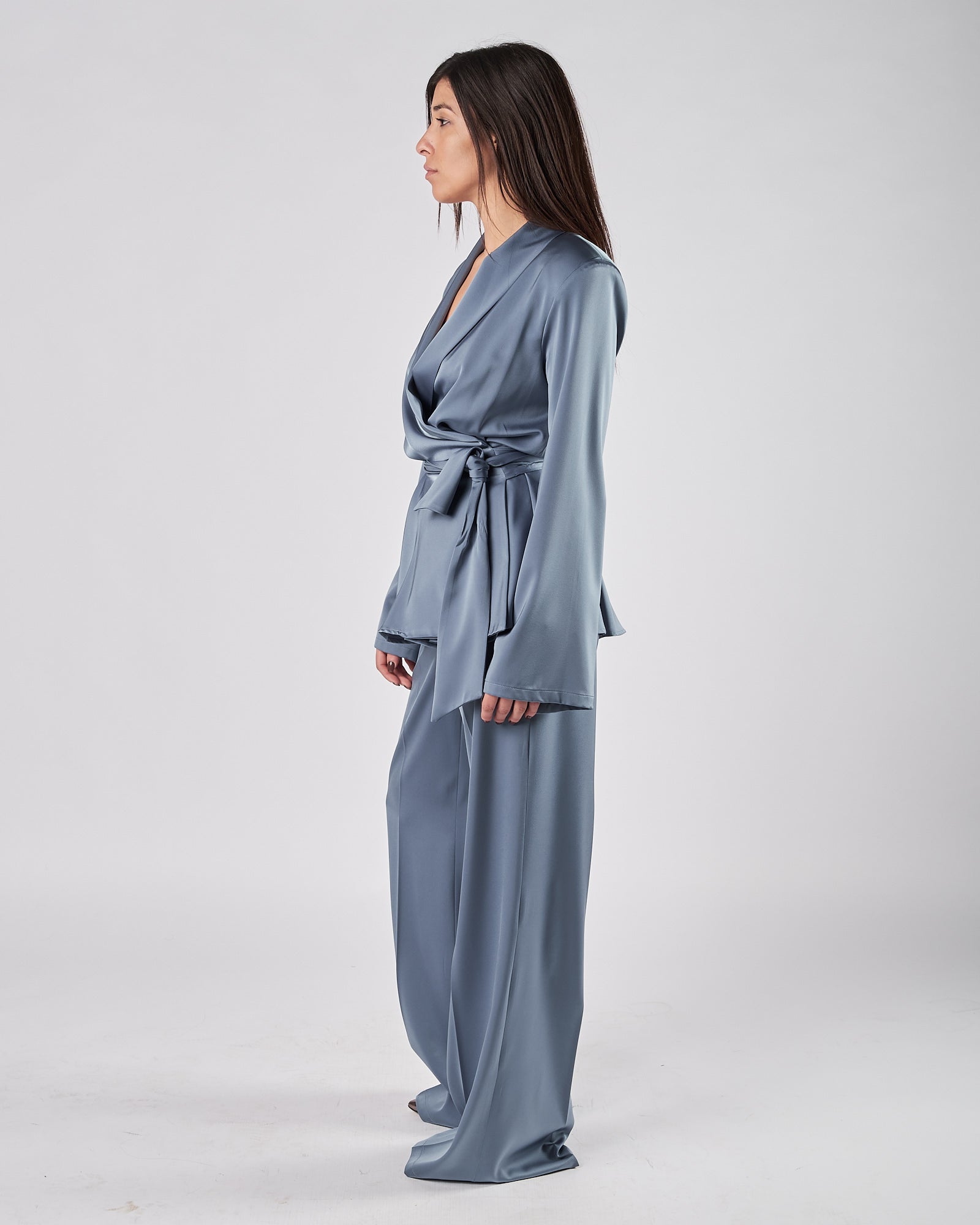 Giacca Silence in satin denim