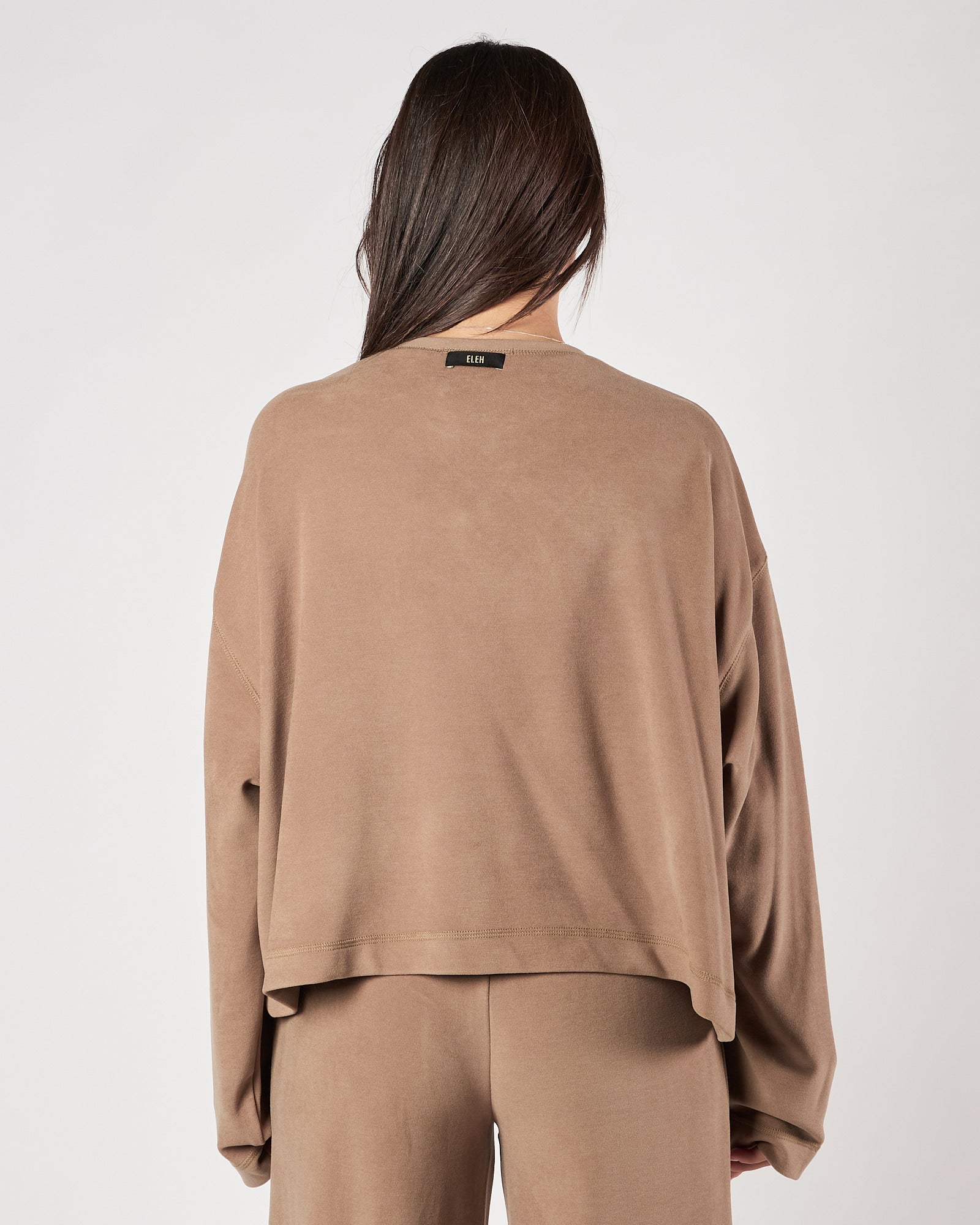 Felpa Eleh girocollo grigio fango