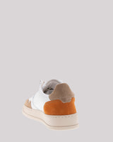 Sneaker A|STORE bianca con inserti camoscio beige arancio