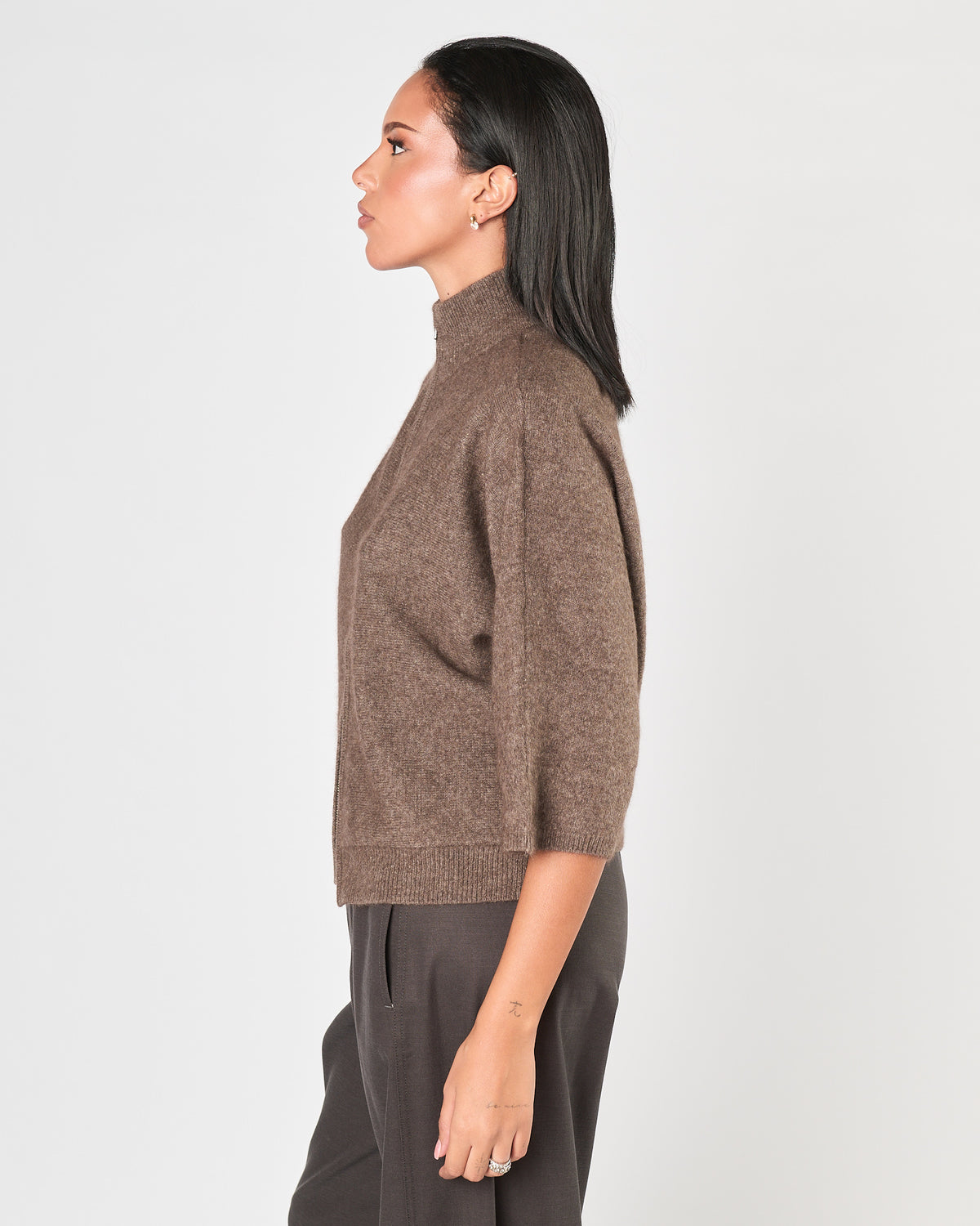 Maglia Majestic con zip caffè