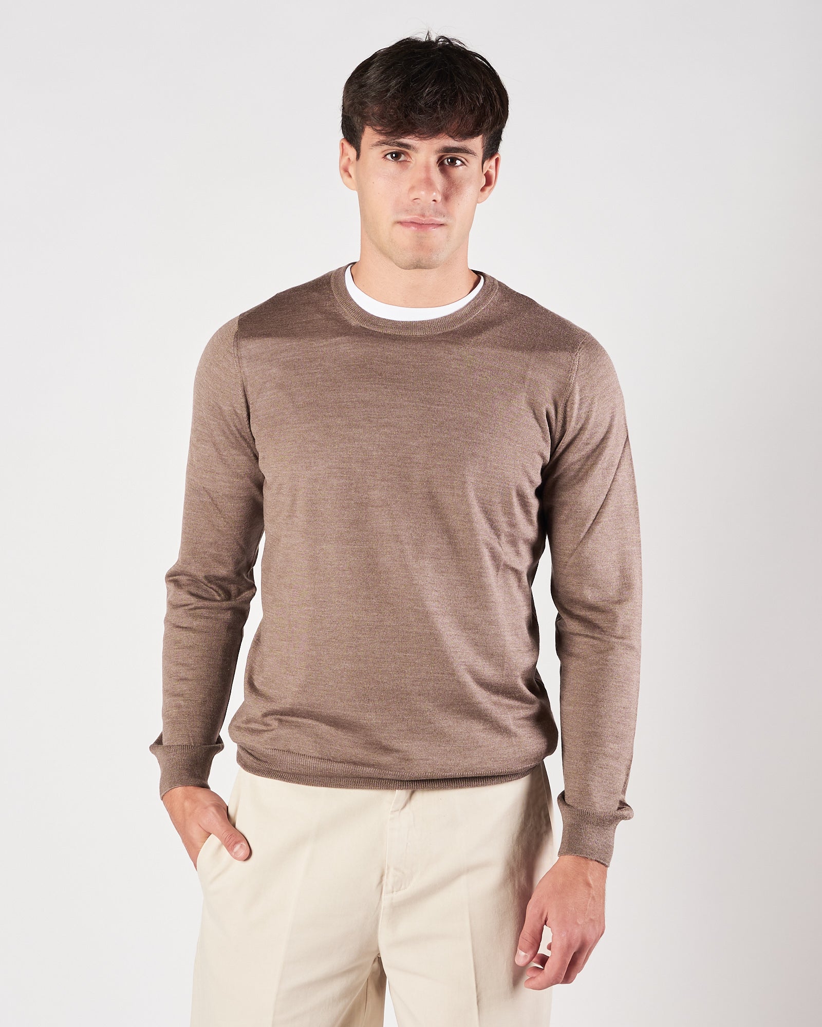 Maglia A|STORE girocollo tortora