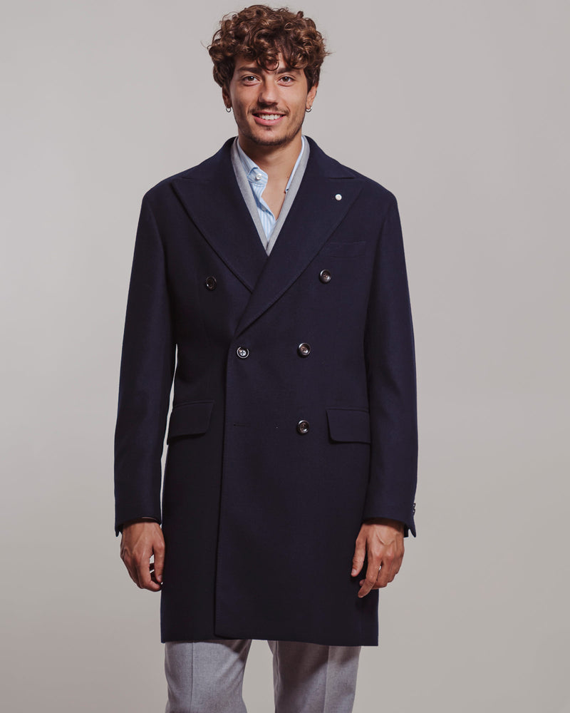 Cappotto Luigi Bianchi doppio petto blu