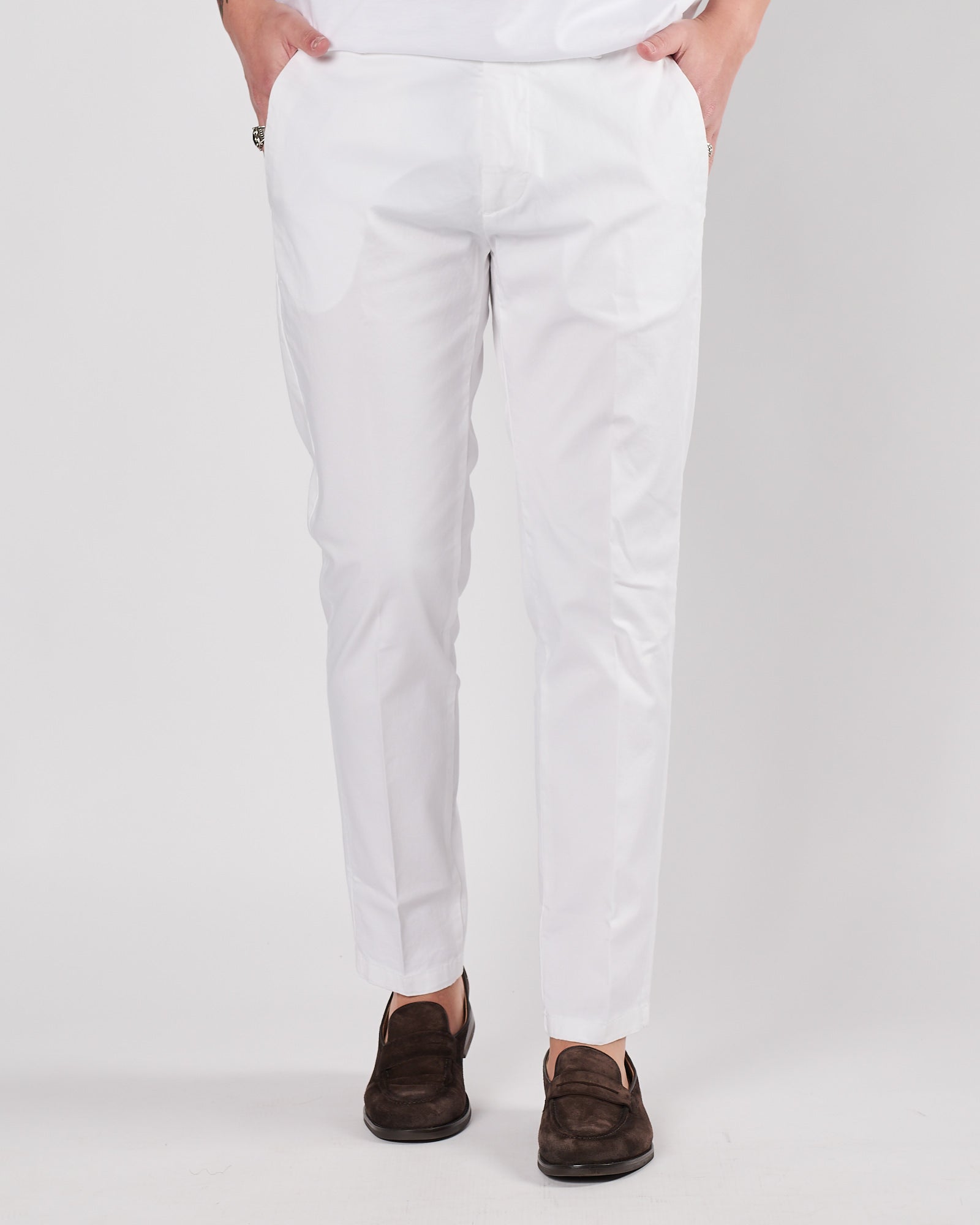 Pantalone A|STORE senza pence bianco