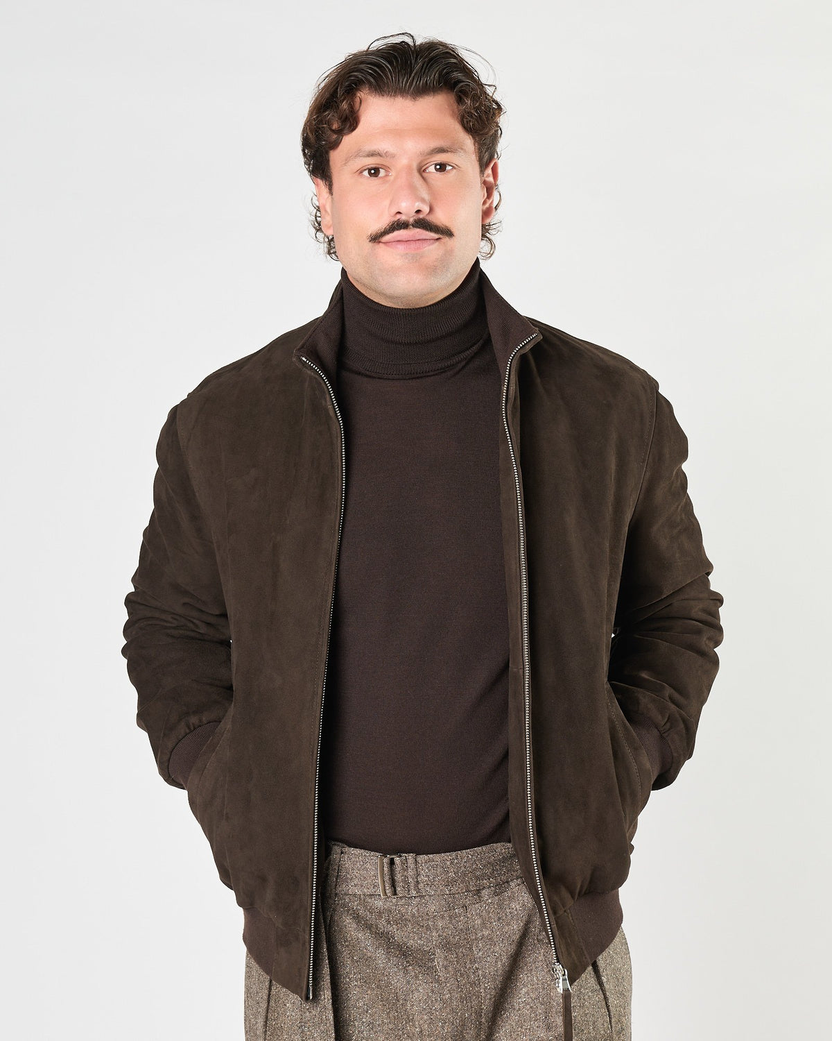 Giacchetto D'Amico in suede marrone