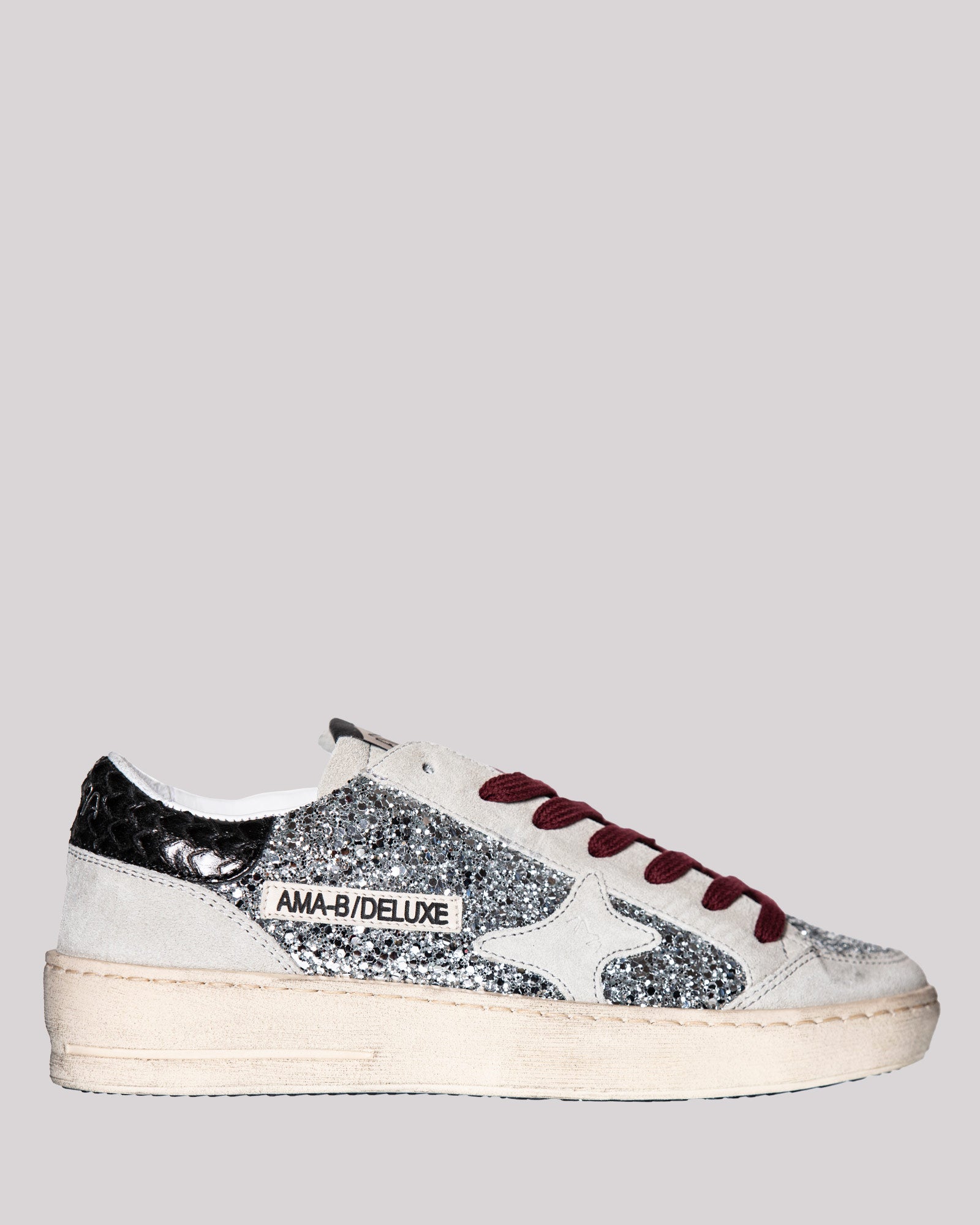 Sneaker Ama Brand con glitter silver