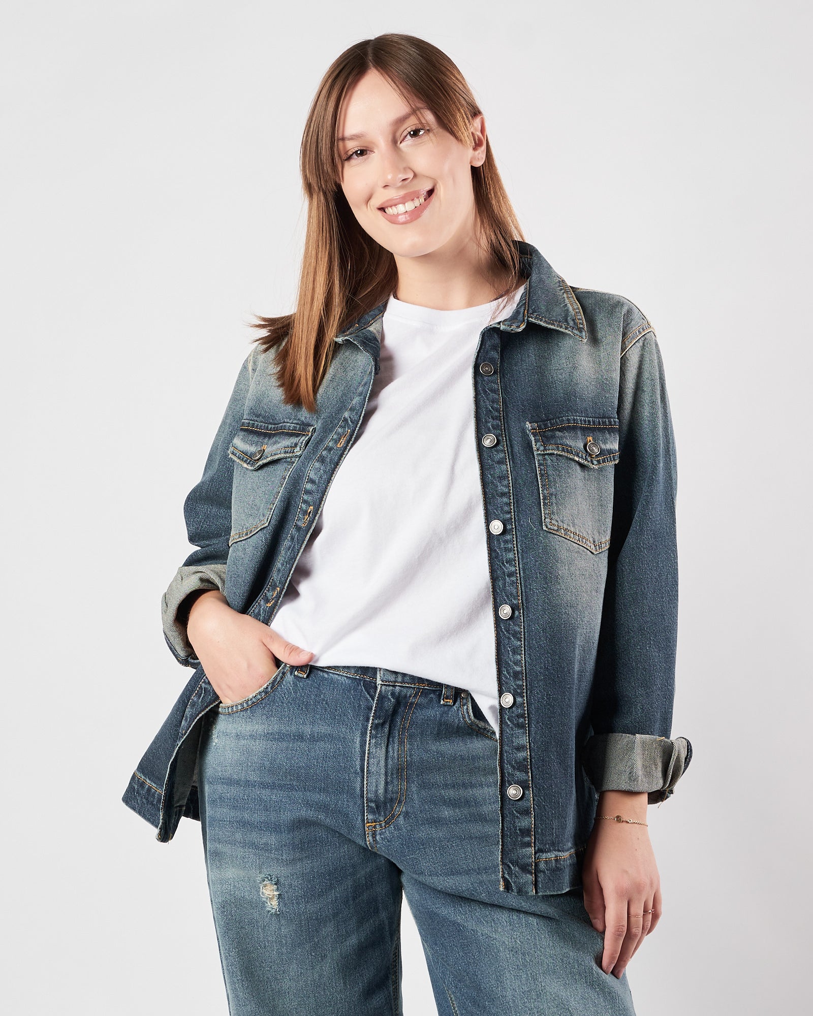 Giacca Camicia God Save Denim over in denim