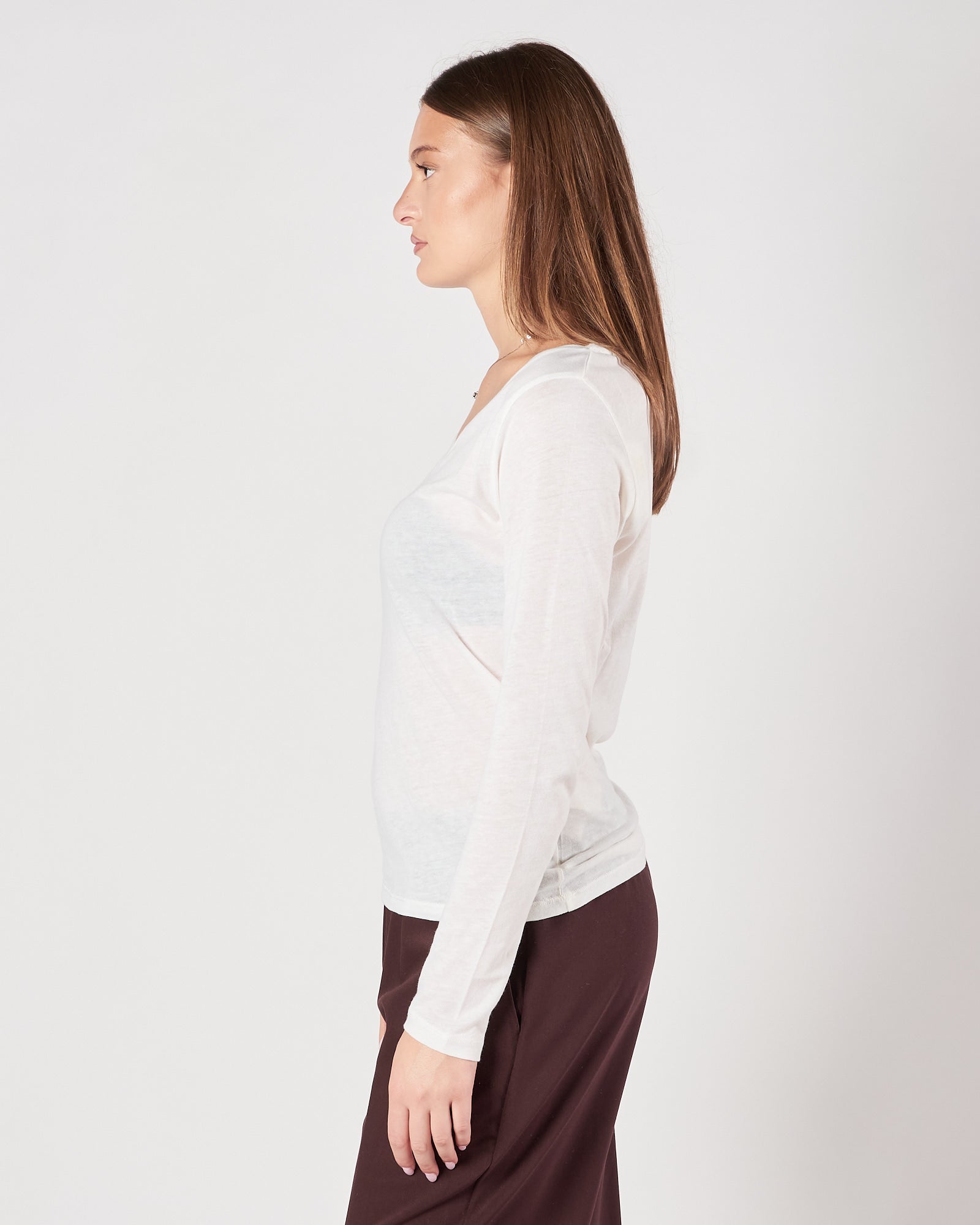 Maglia Majestic scollo V bianco latte