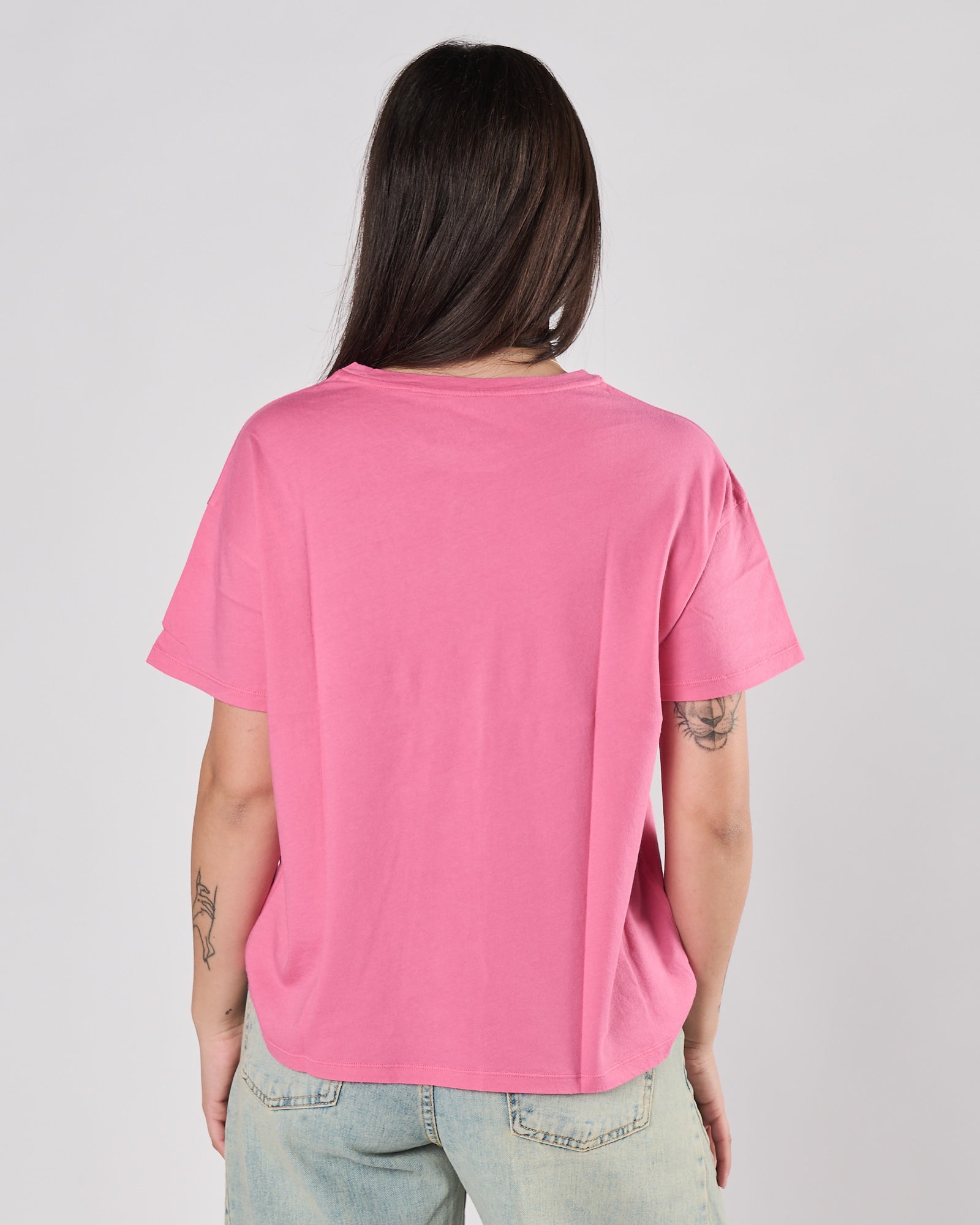 T-shirt Majestic girocollo candy pink