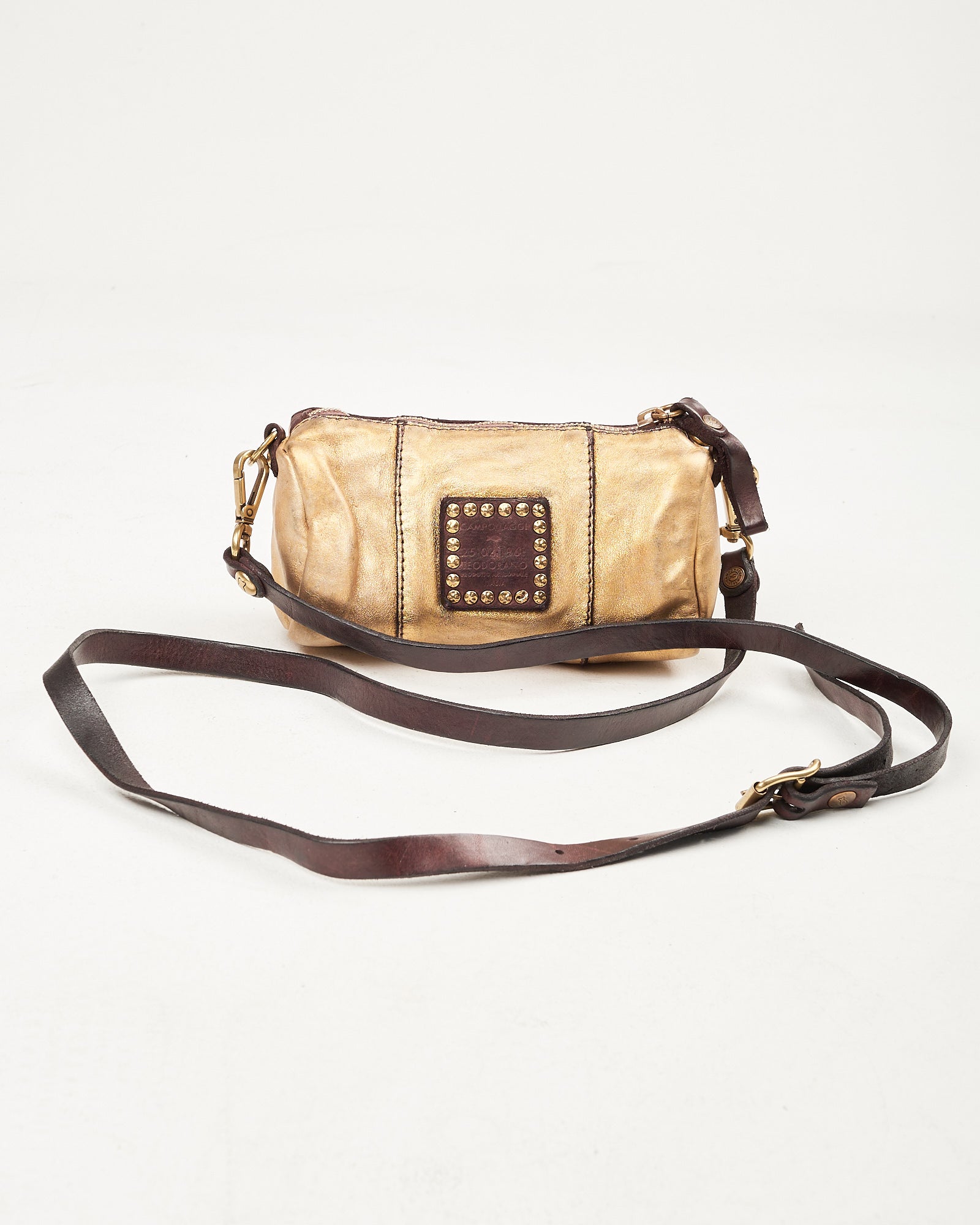 Borsa Campomaggi Licia in pelle laminata oro