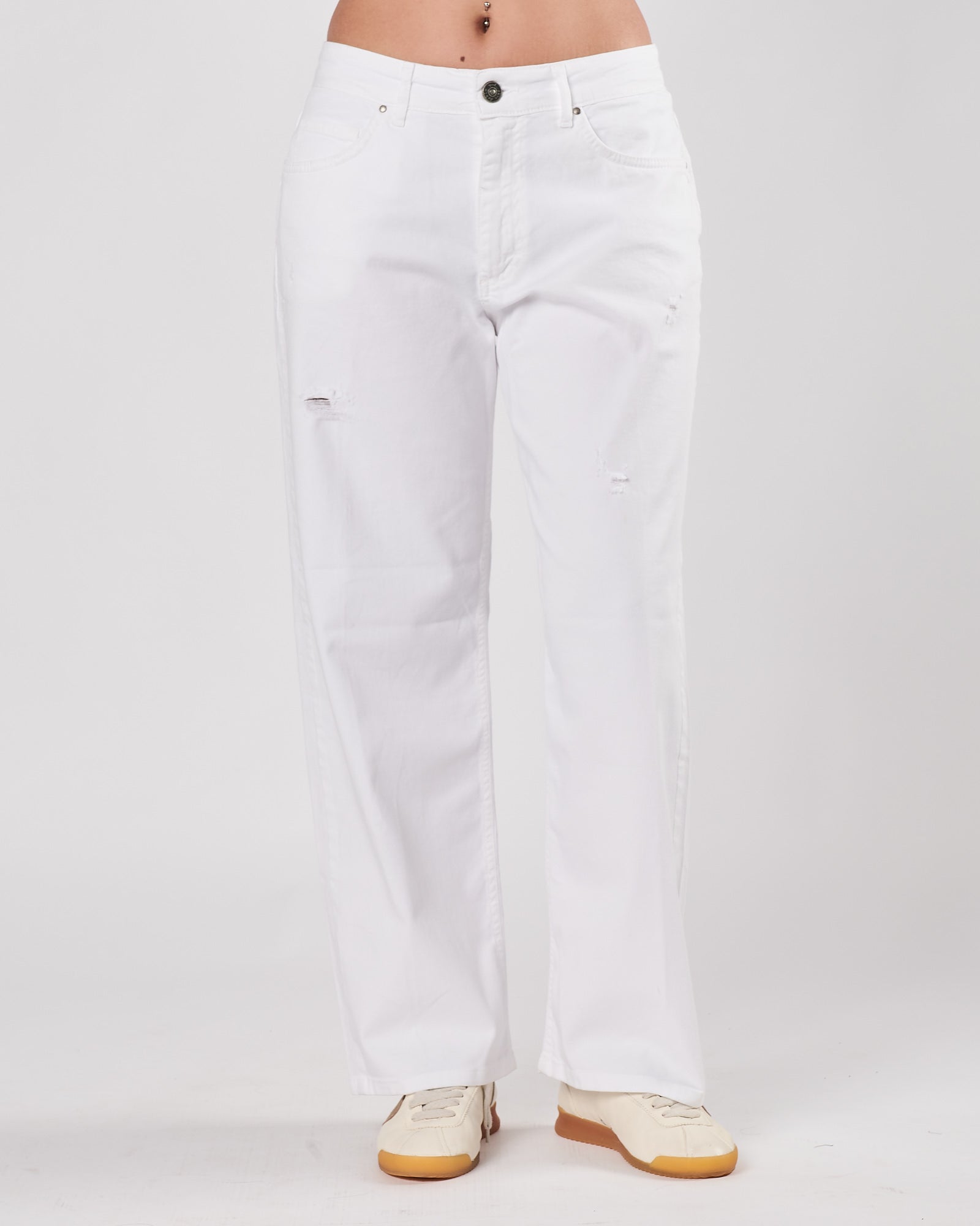 Jeans God Save Denim boy btif con rotture bianco