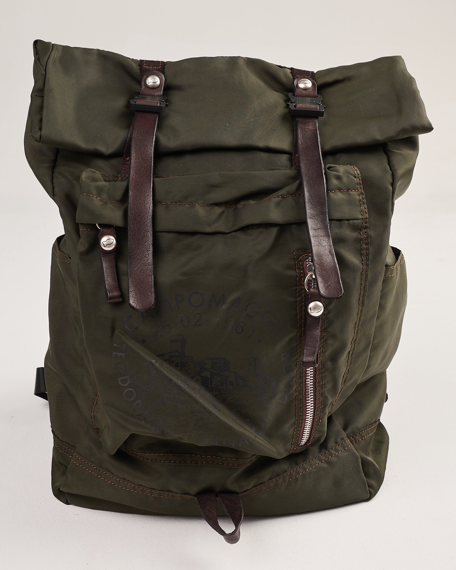 Zaino Campomaggi Bianco vela e vacchetta militare moro nero