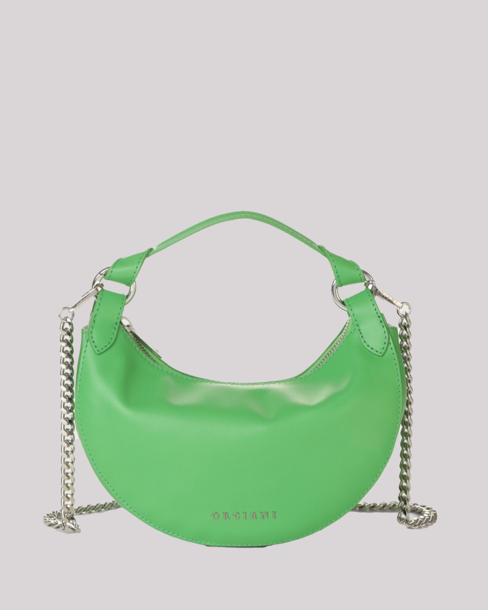 Borsa mini Dumpling Vanity in pelle con tracolla verde