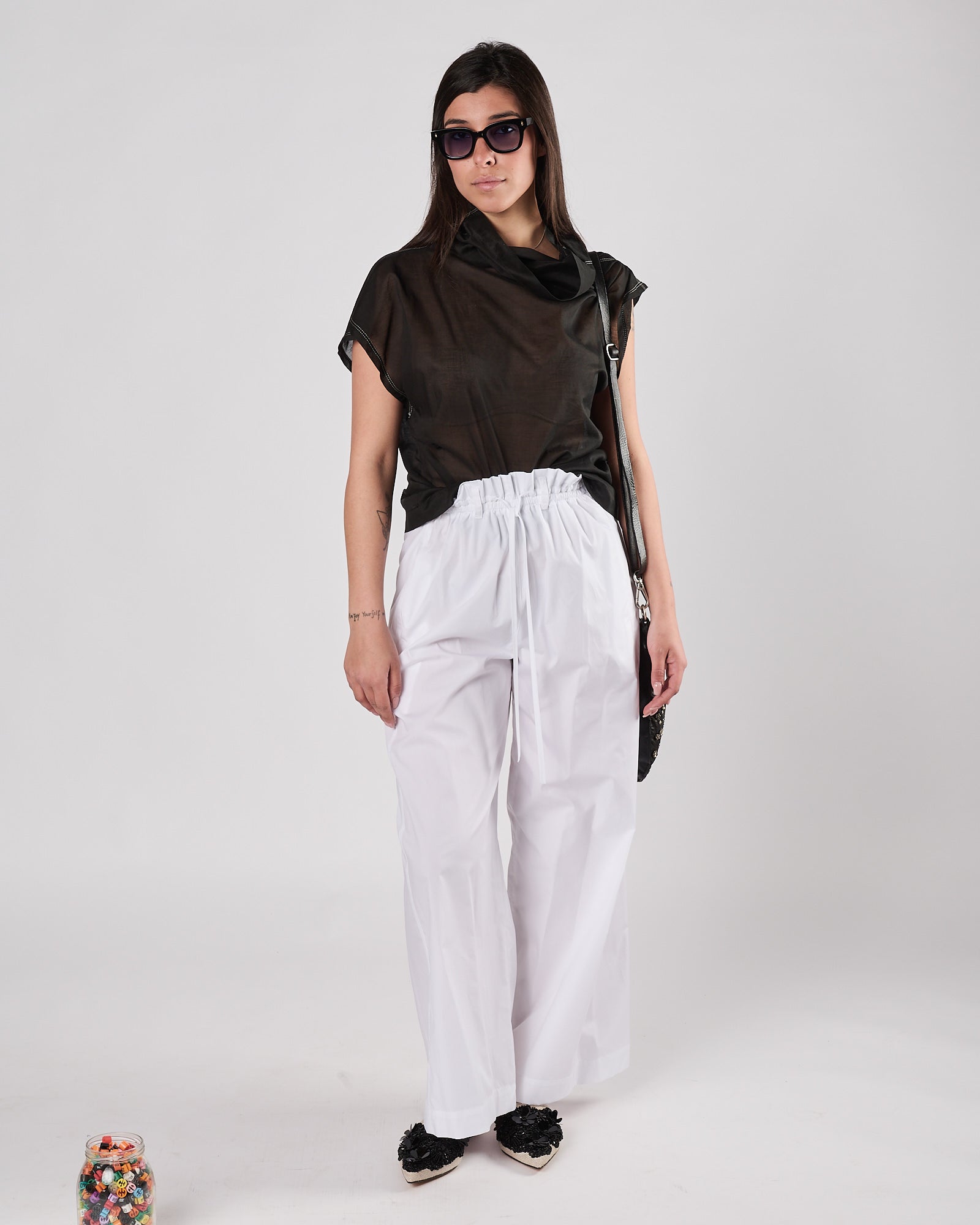 Pantalone Tela9 in popeline bianco
