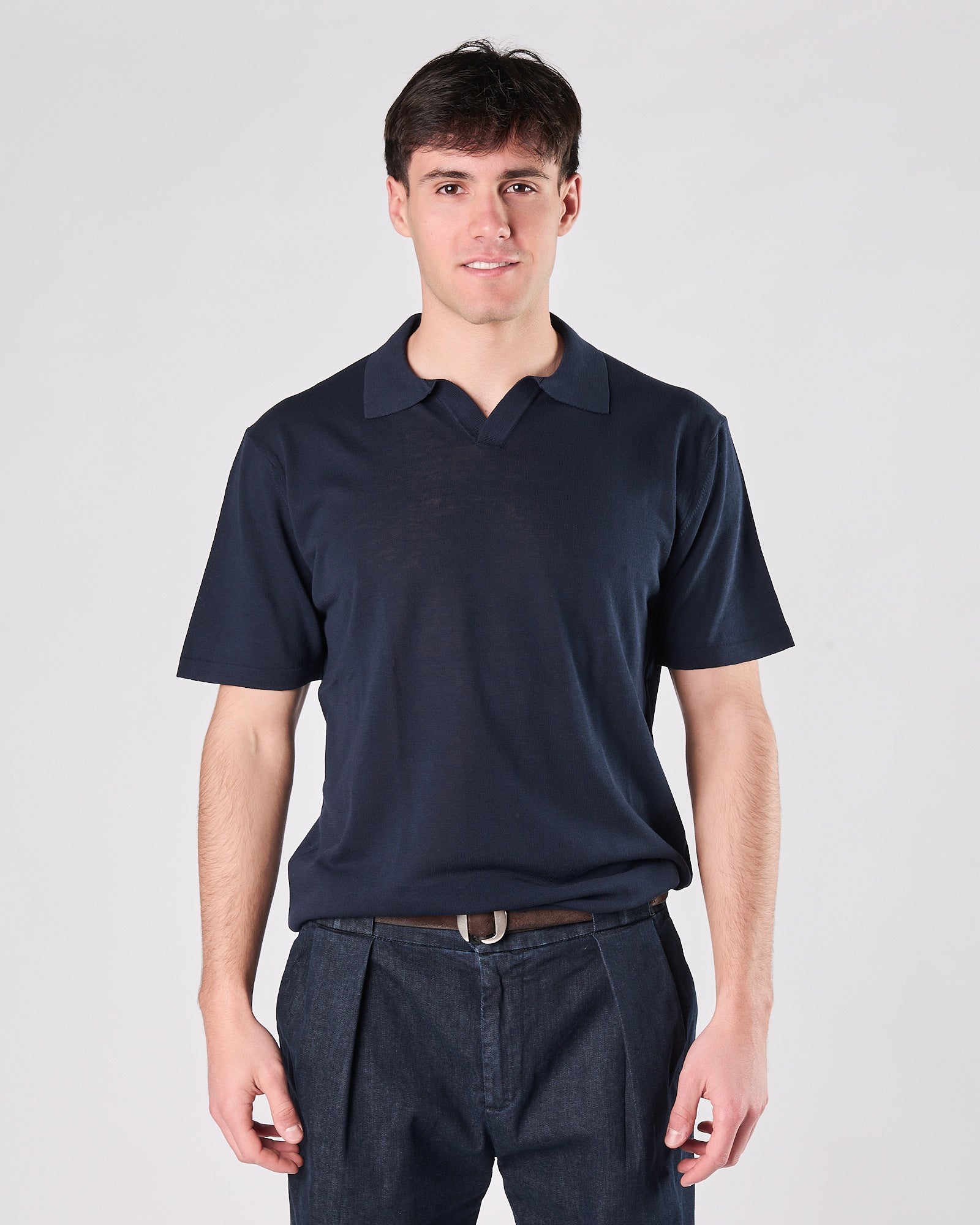 Polo Aimé in maglia manica corta blu