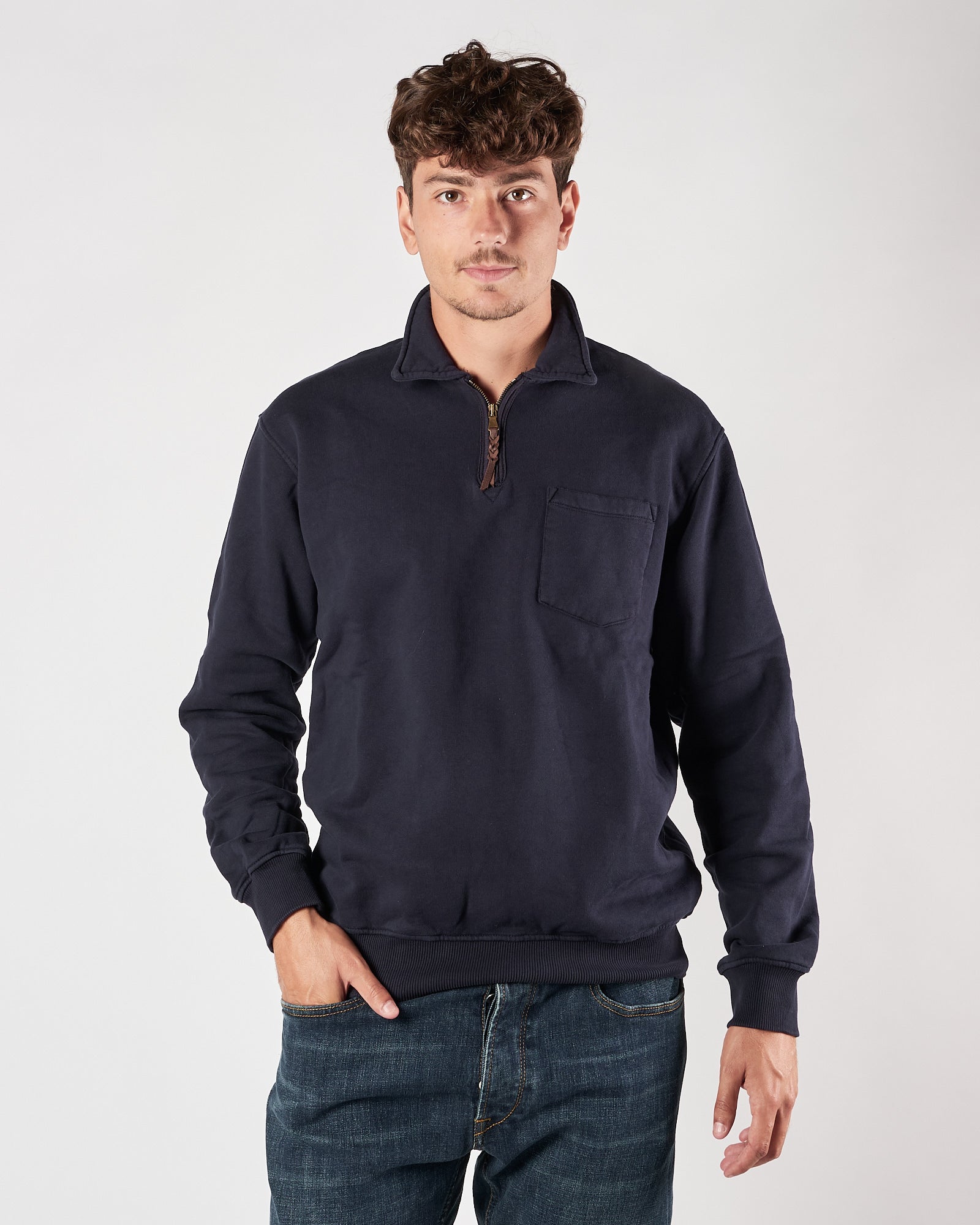 Felpa In The Box polo blu con zip