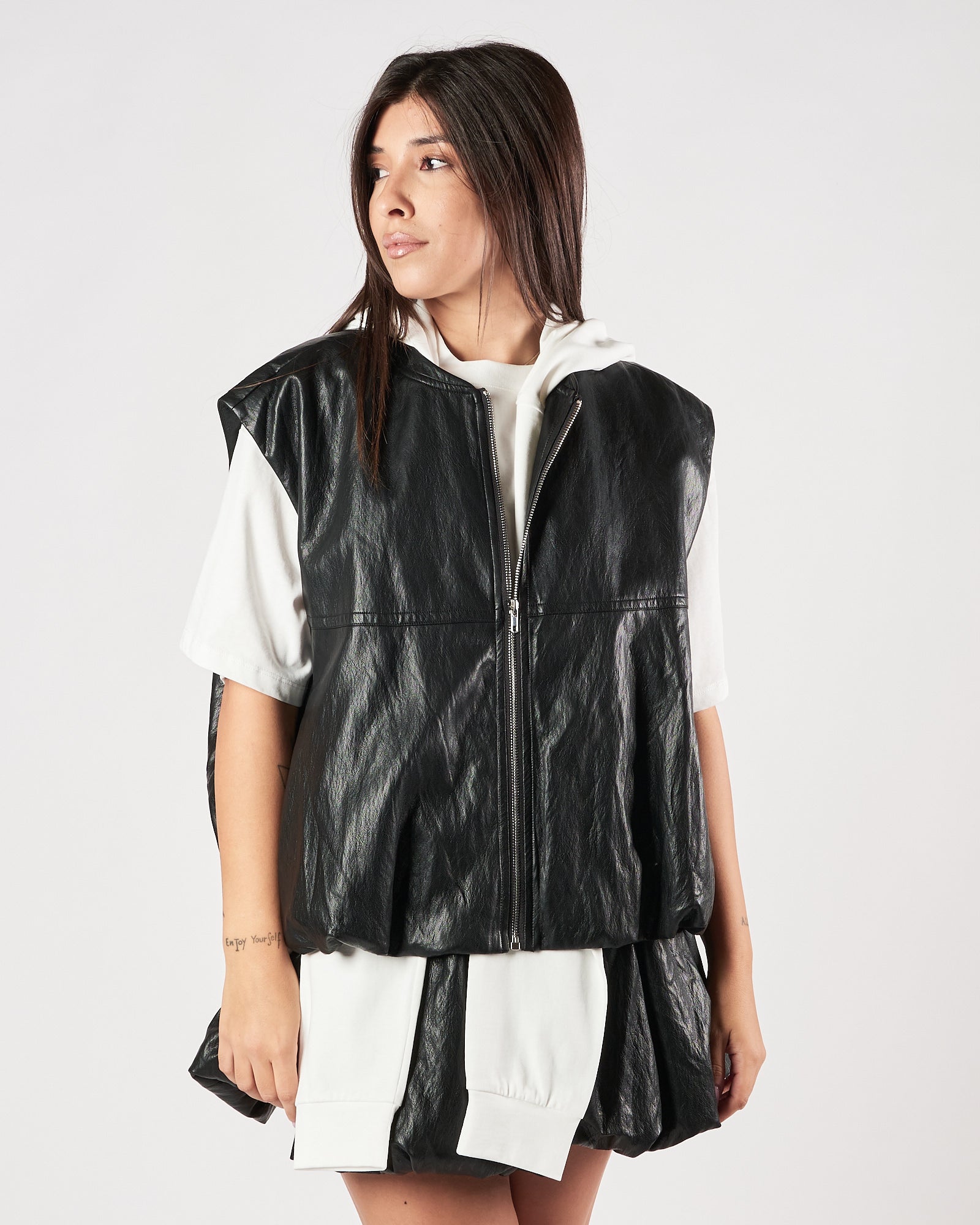 Gilet Eleh ecopelle nero