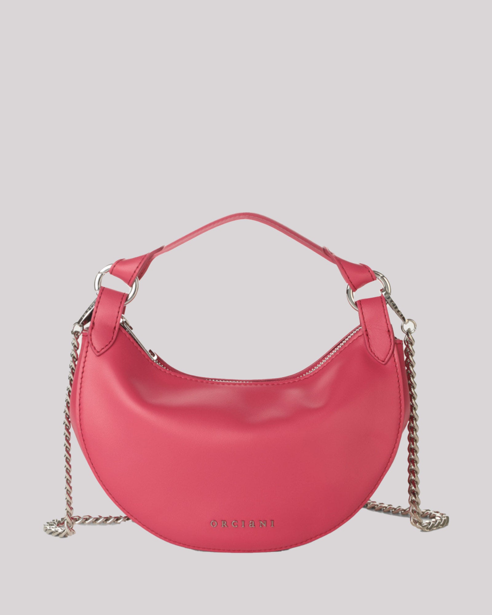 Borsa mini Dumpling Vanity in pelle con tracolla fucsia